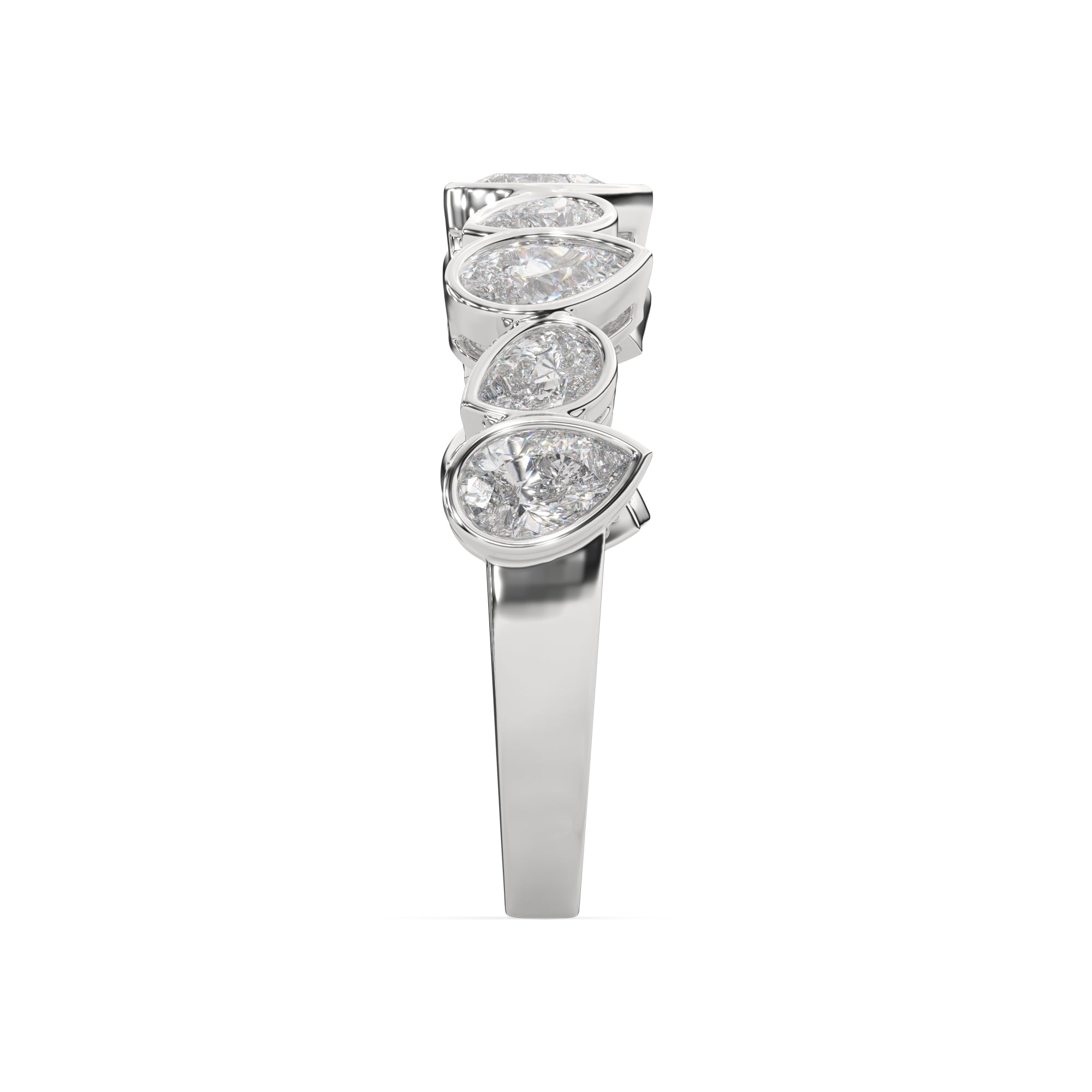 1.85 CTW Pear Diamond Bezel Eternity Ring