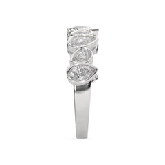 1.85 CTW Pear Diamond Bezel Eternity Ring