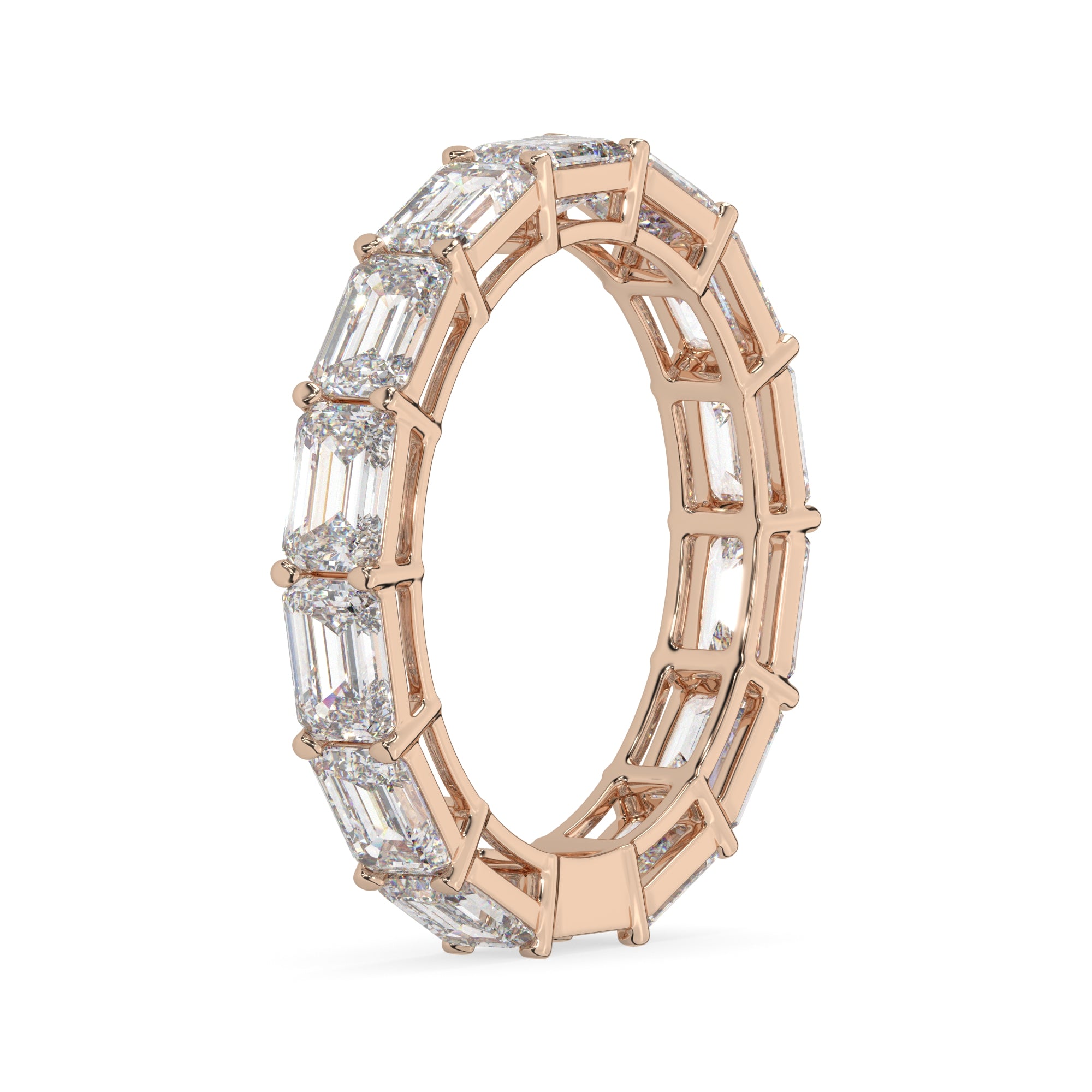 3.80 CTW Emerald Diamond East West Eternity Ring
