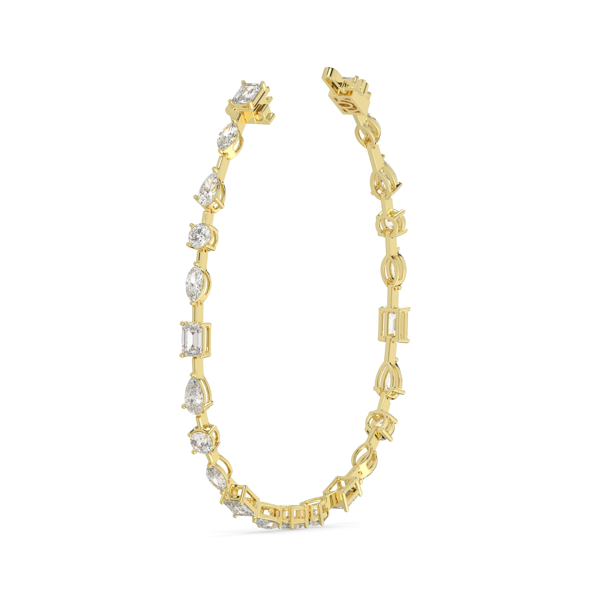 5.70 CTW Multishape Lab Grown Diamond Tennis Bracelet
