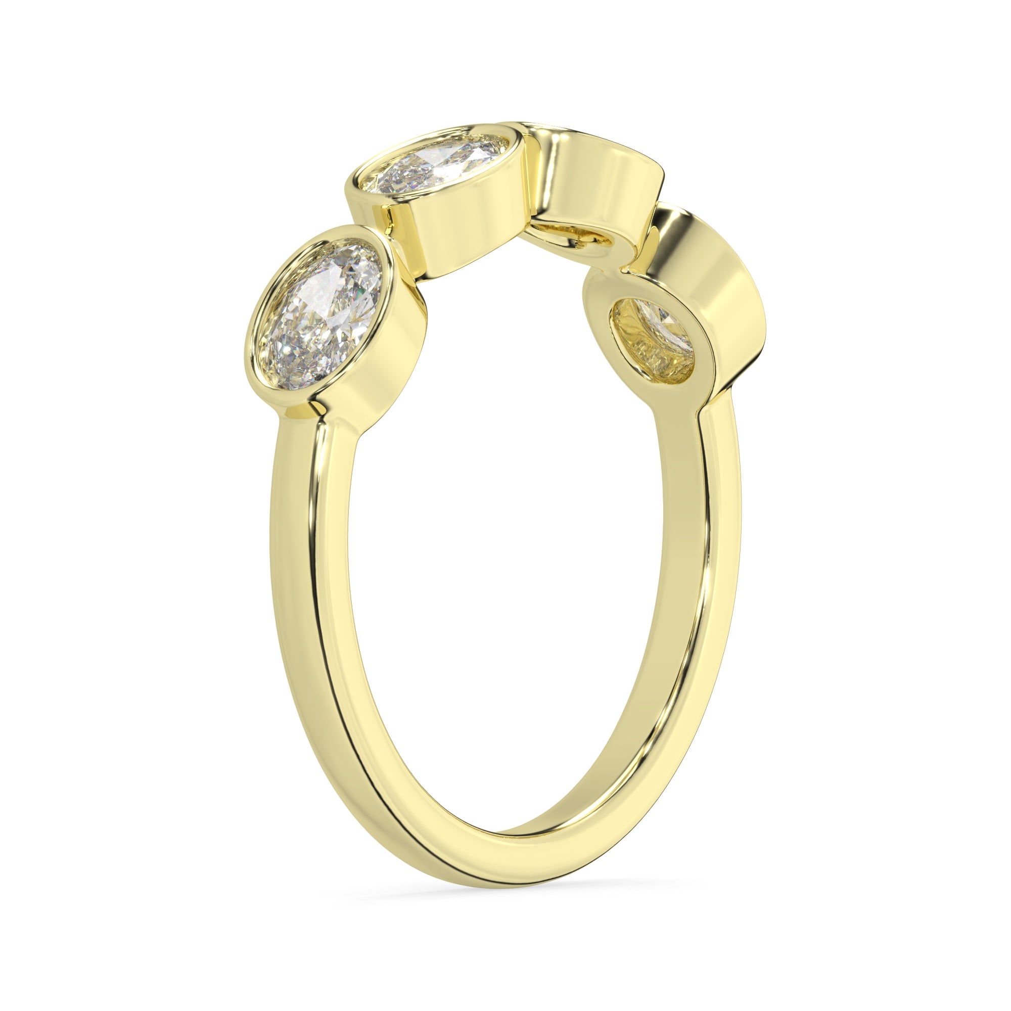 0.90 CTW Oval Bezel Half Eternity Ring