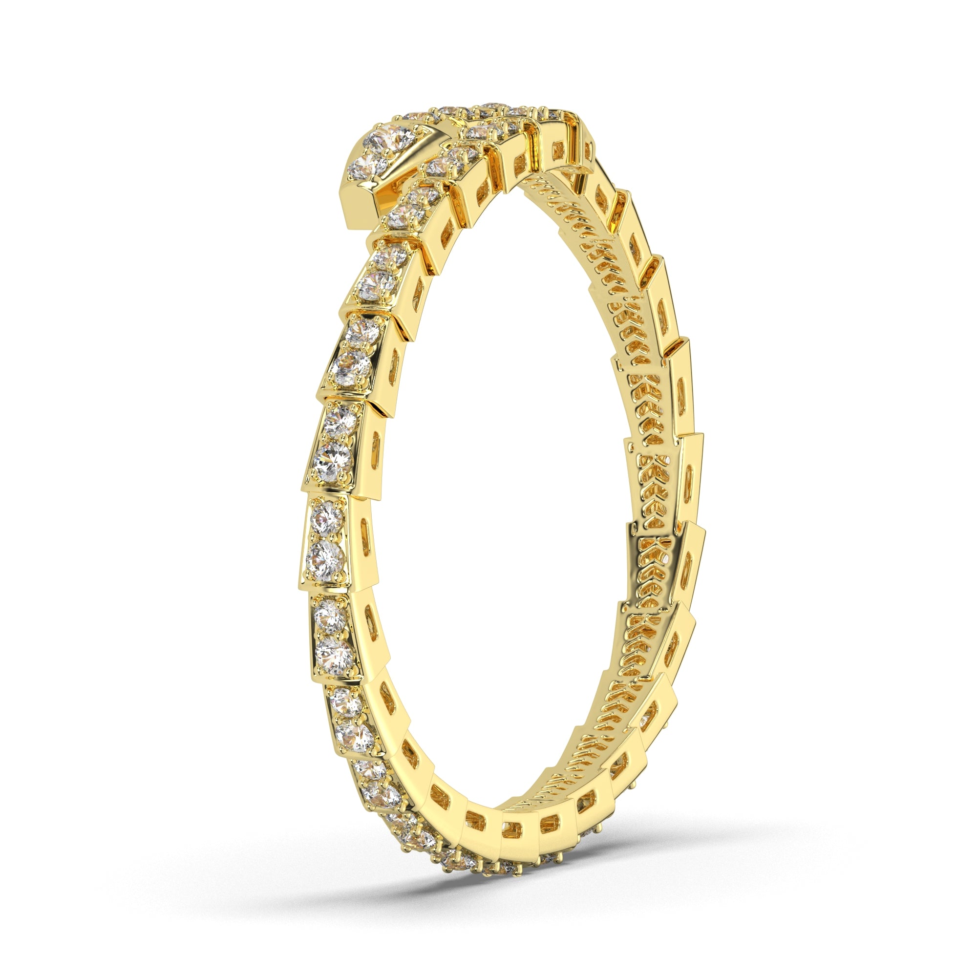 3.90 CTW Serpenti-Inspired Lab Grown Diamond Viper Wrap Bracelet