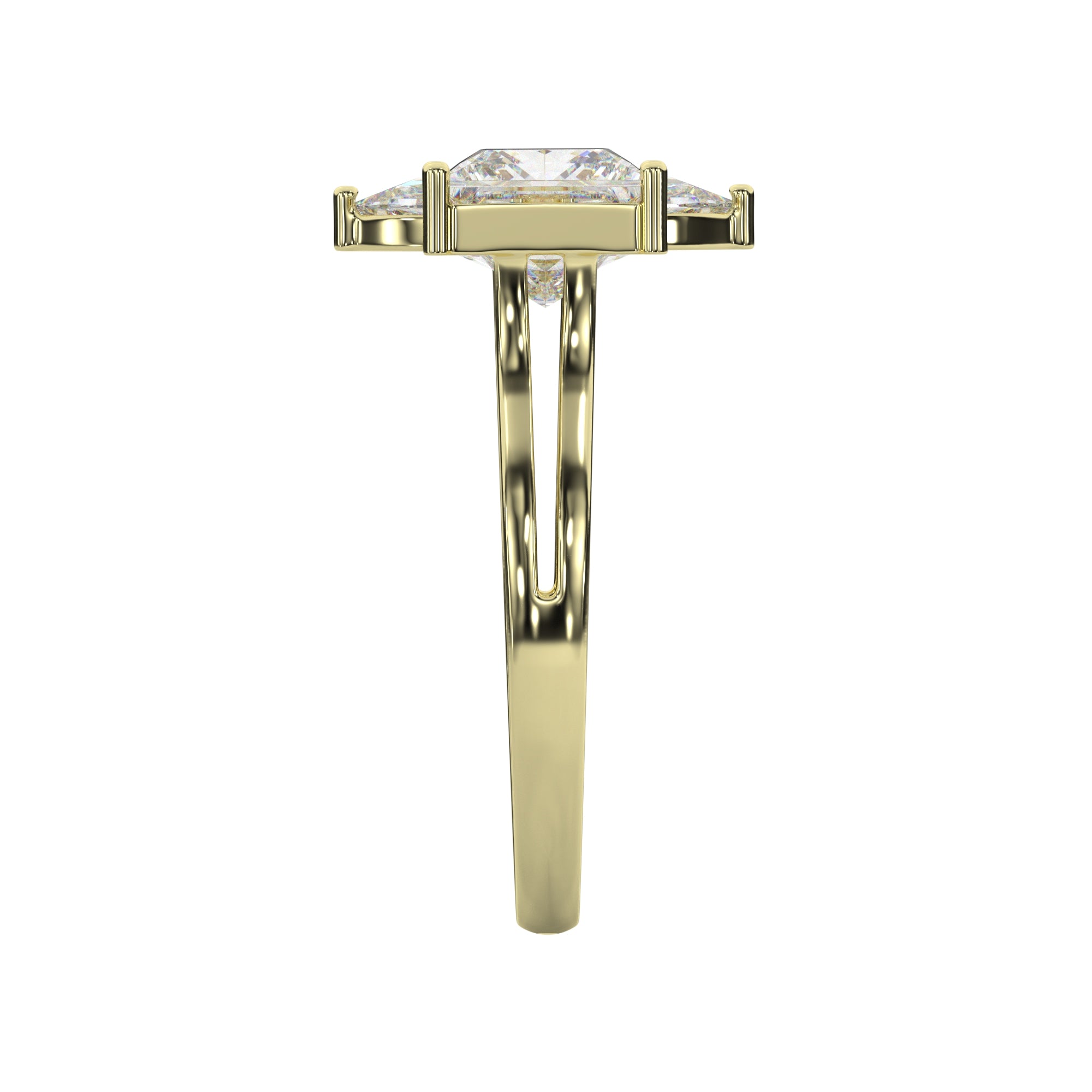 Two-Stone Marquise and Princess Cuts Lab Grown Diamond Engagement Ring