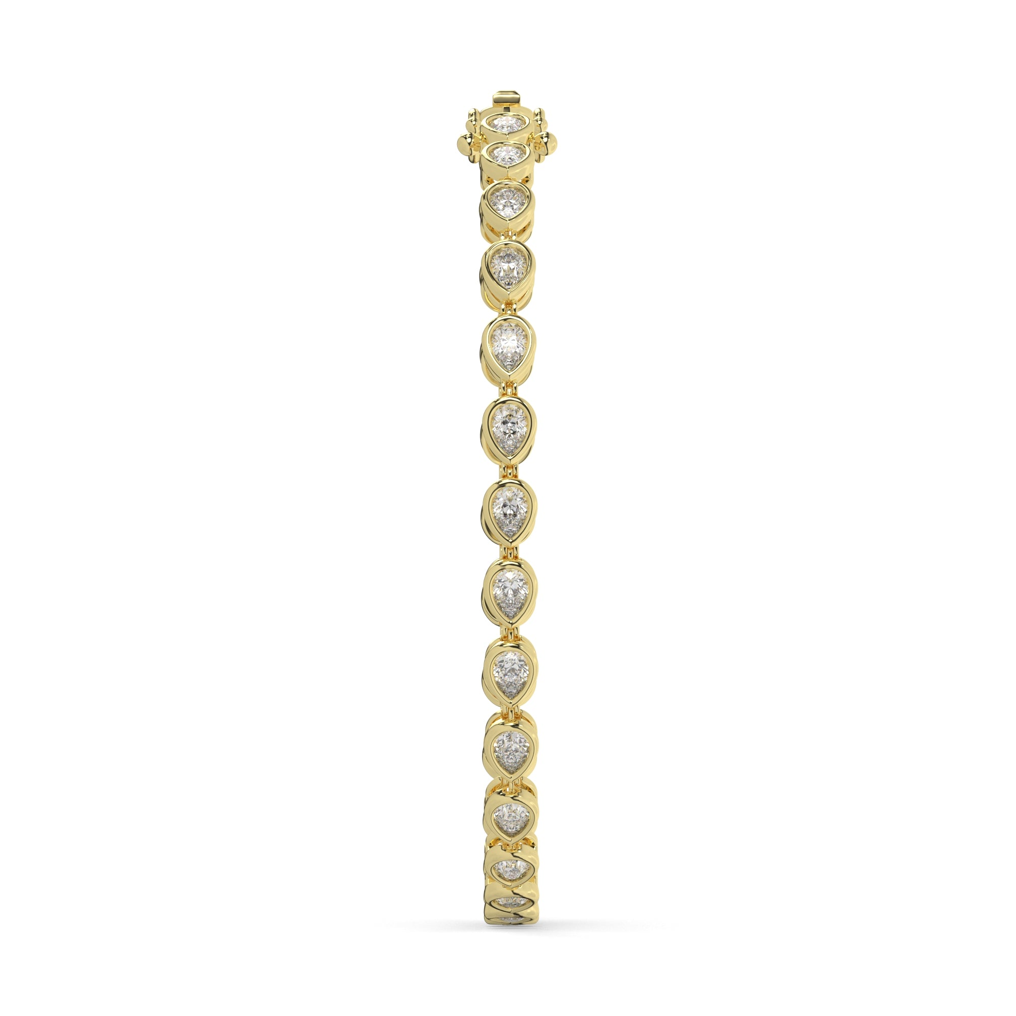 6.10 CTW Pear Lab Diamond Classic Bezel Tennis Bracelet