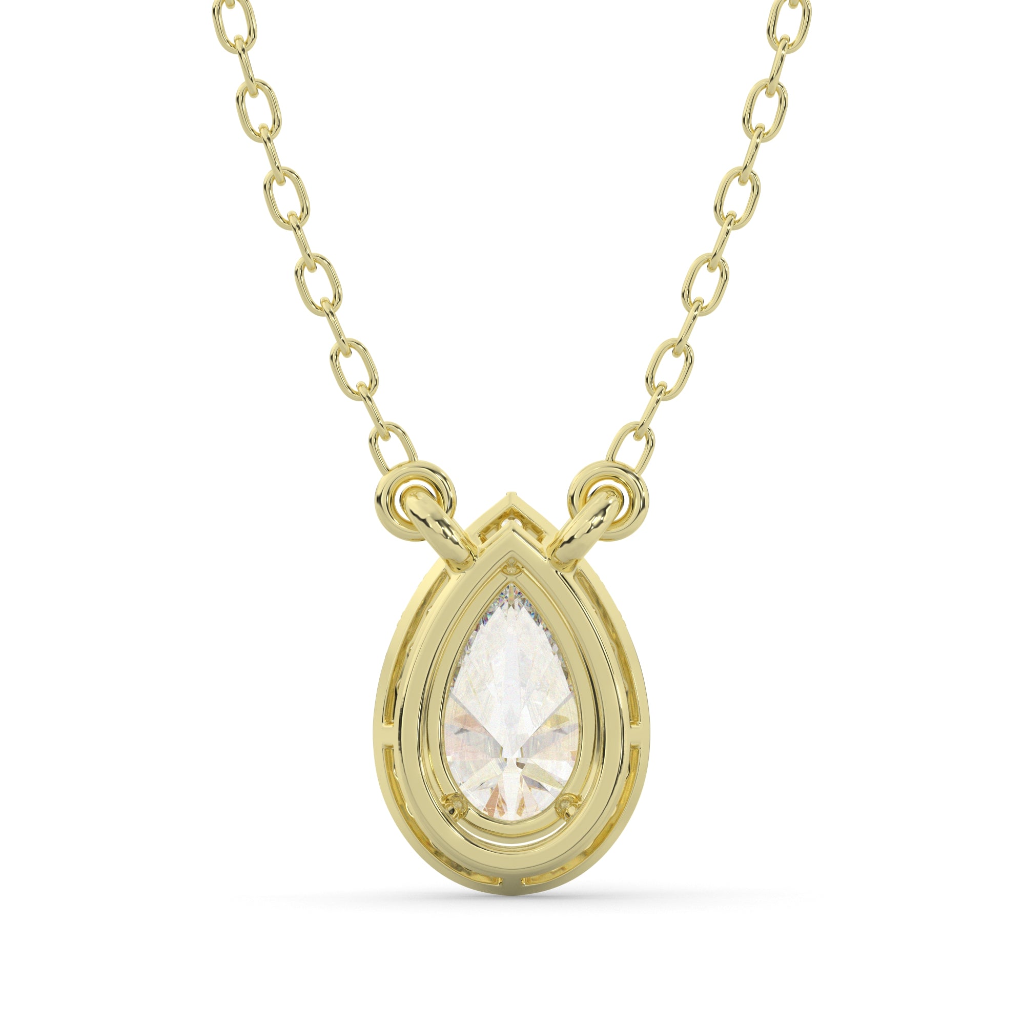 0.80 CTW Pear Lab Grown Diamond Halo Pendant