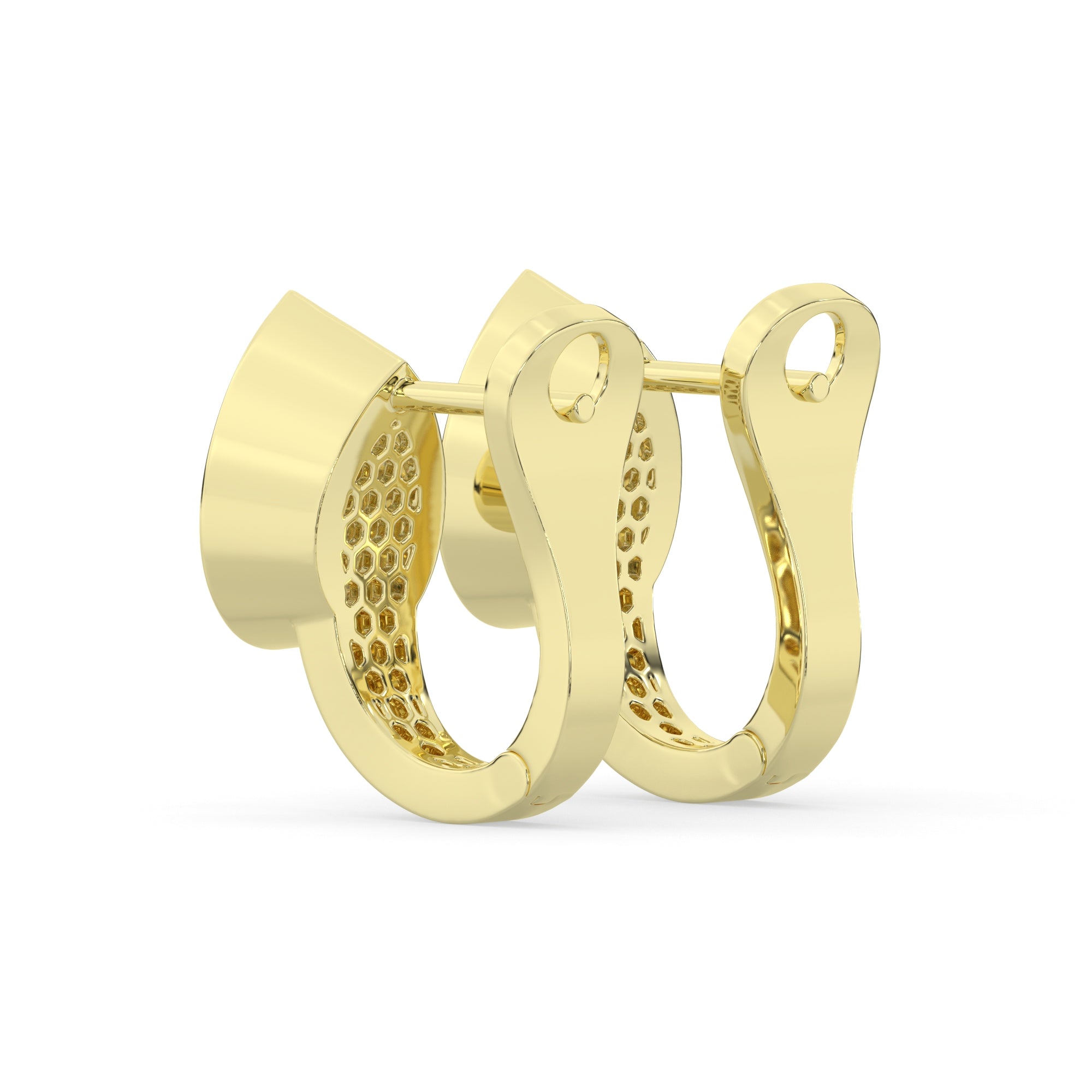 Pear Lab Grown Diamond Bezel Hoop Earring