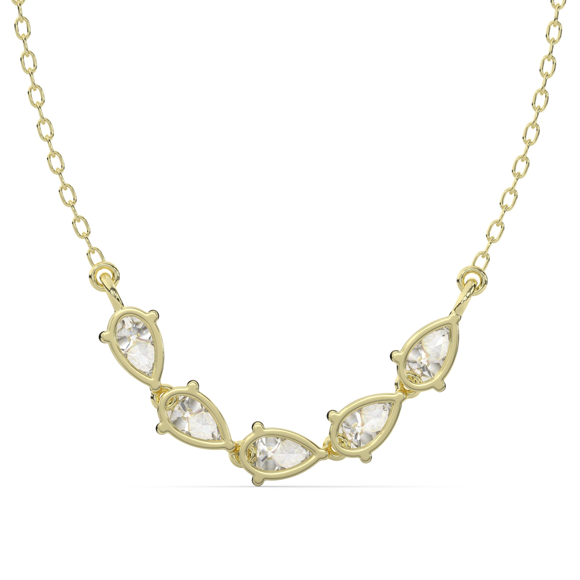 1.75 CTW Pear Lab Grown Diamond Curved Five Stone Pendant