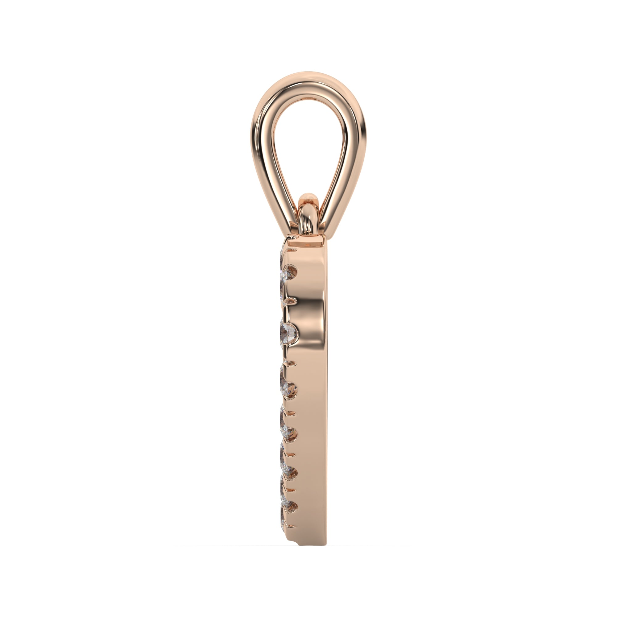 Classic Heart-Shaped Diamond Pendant Without Chain