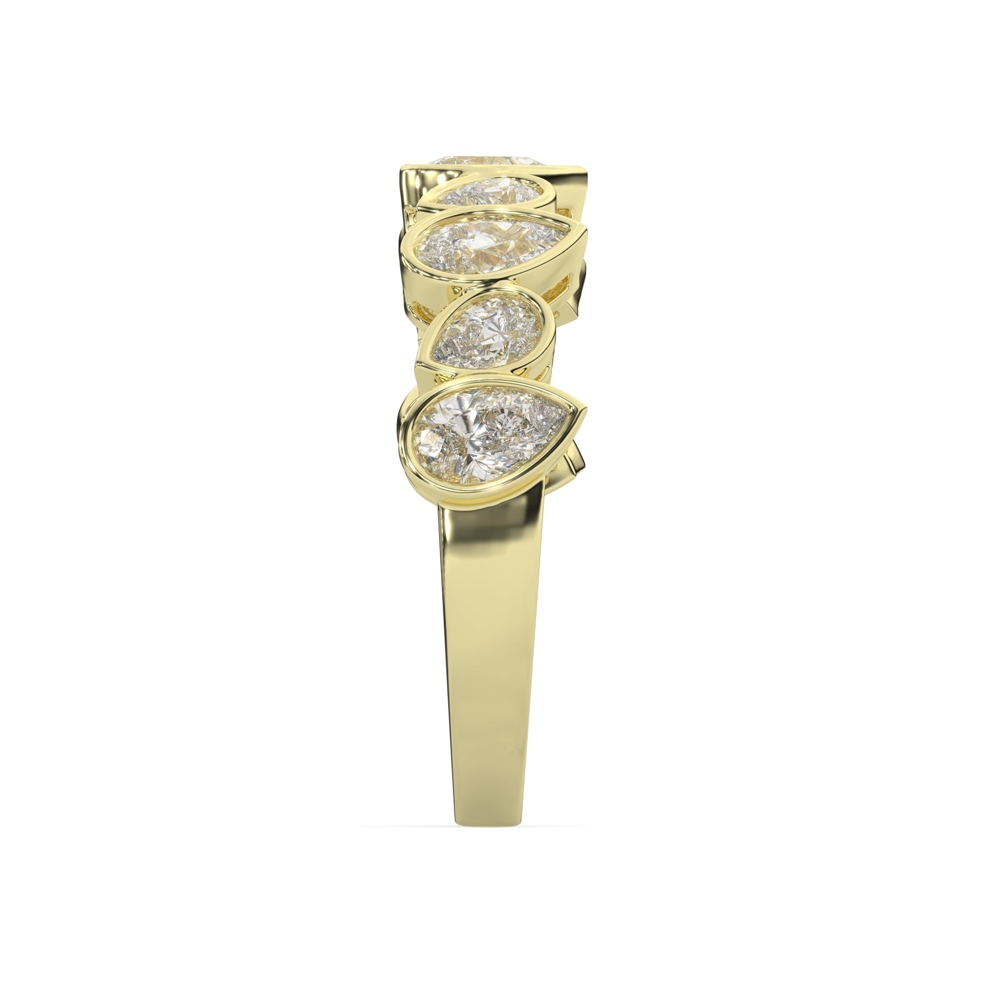 1.85 CTW Pear Diamond Bezel Eternity Ring