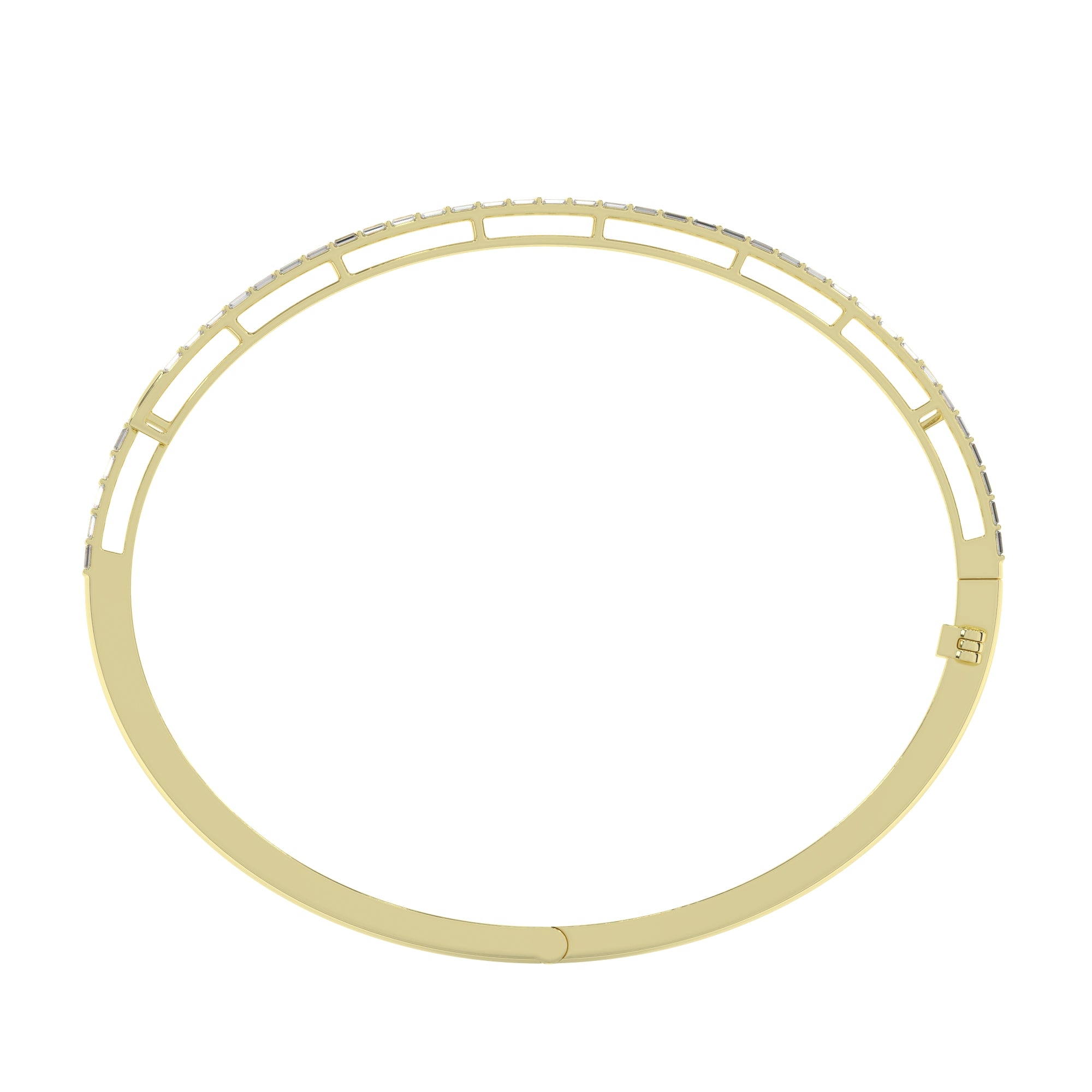 Double Row Baguette Diamond Bangle