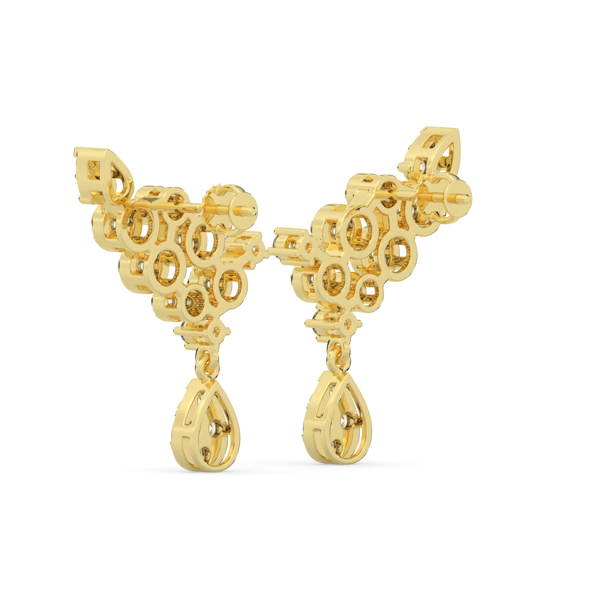 1.65 CTW Lab Diamond Floral Cluster Diamond Drop Earrings