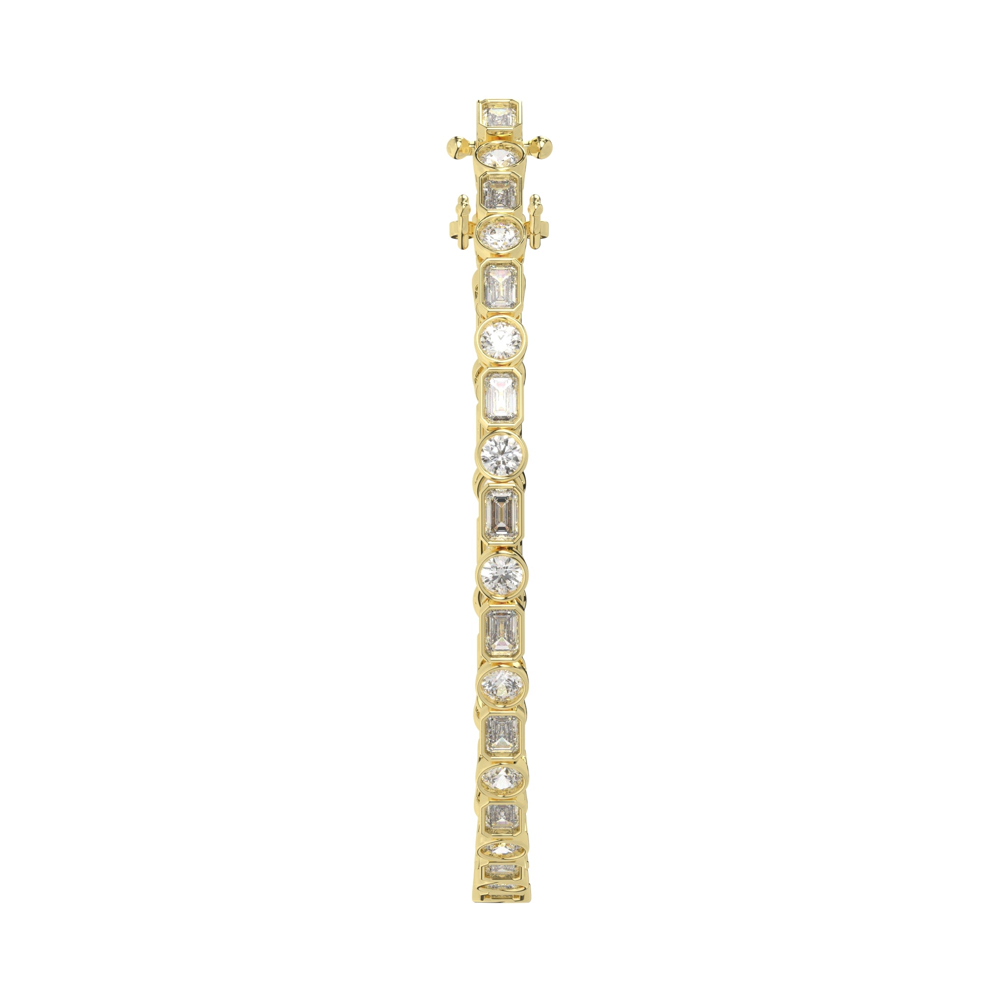 6.20 CTW Mixed-Cut Lab Grown Diamond Bezel Tennis Bracelet