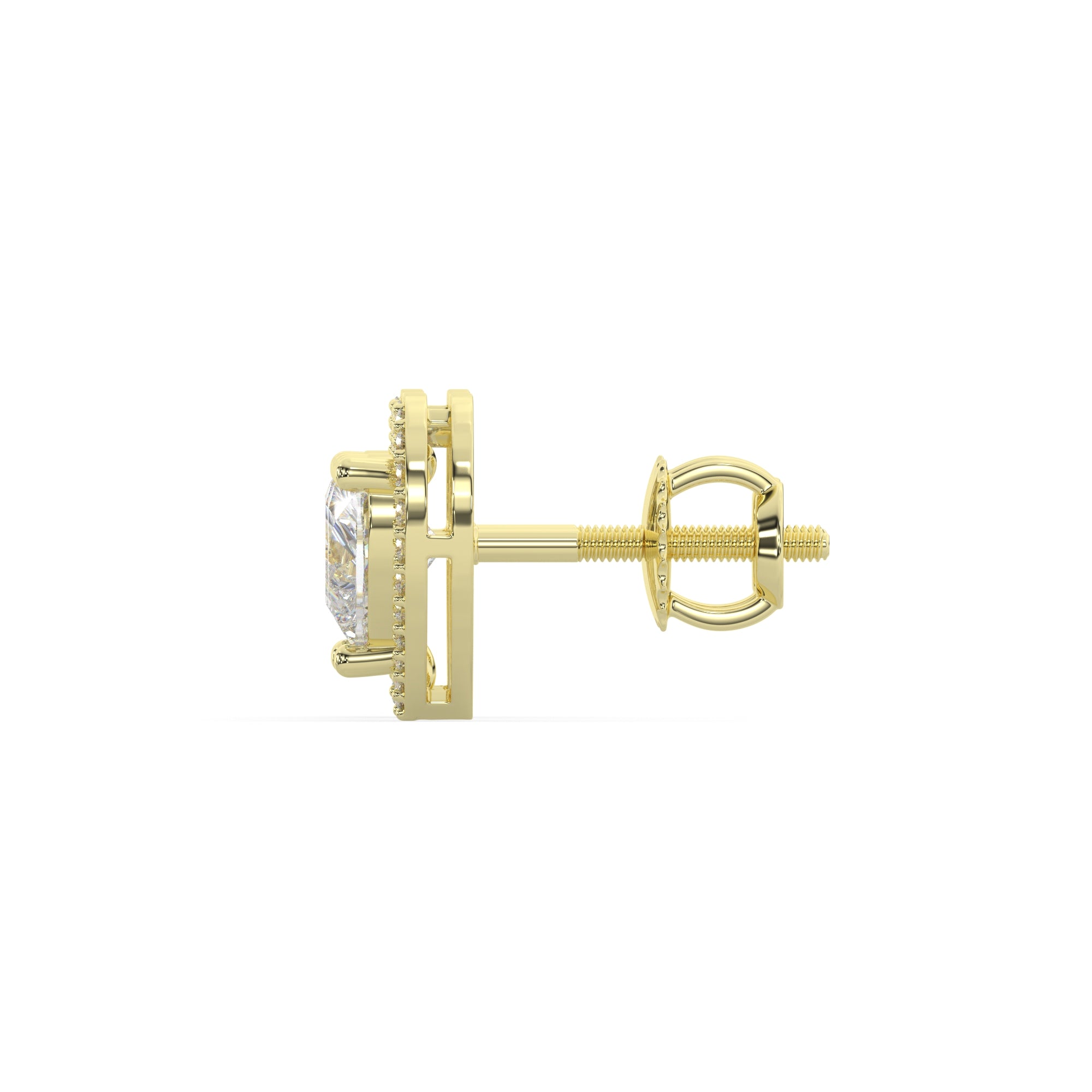 Heart-Cut Diamond Halo Stud Earrings