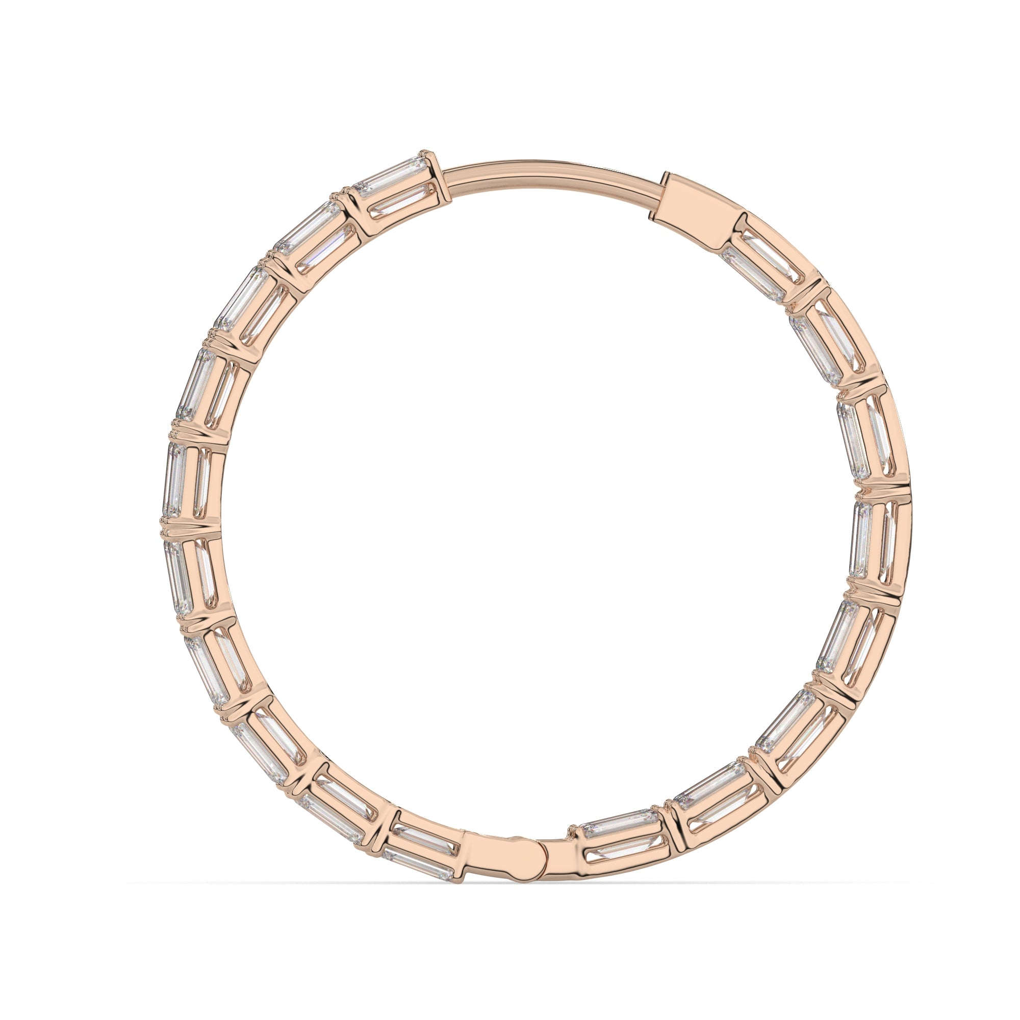 Classic Emerald-Cut Lab Grown Diamond Hoop Earrings