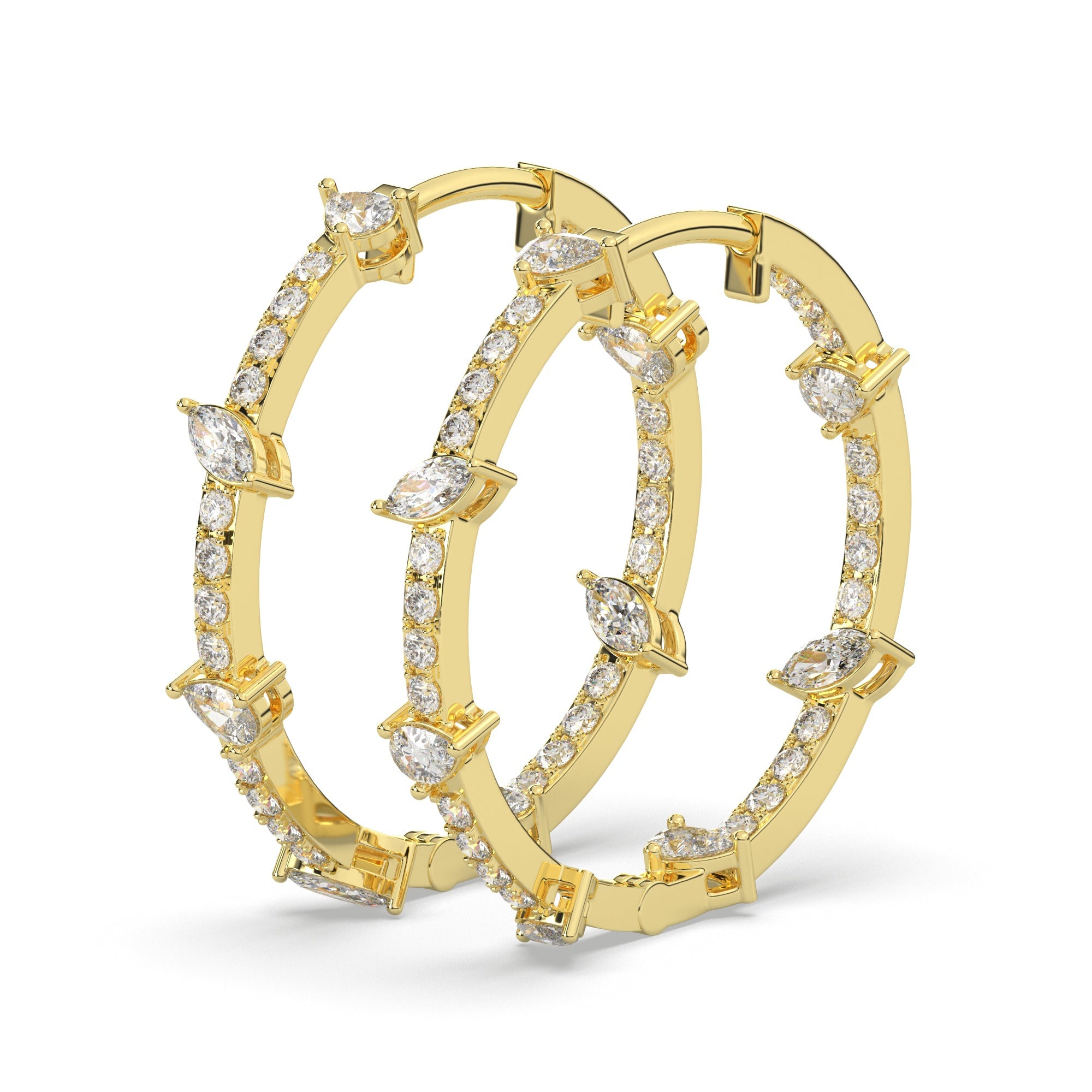 0.75 CTW Multi Lab Diamond Stunning Hoops Earrings