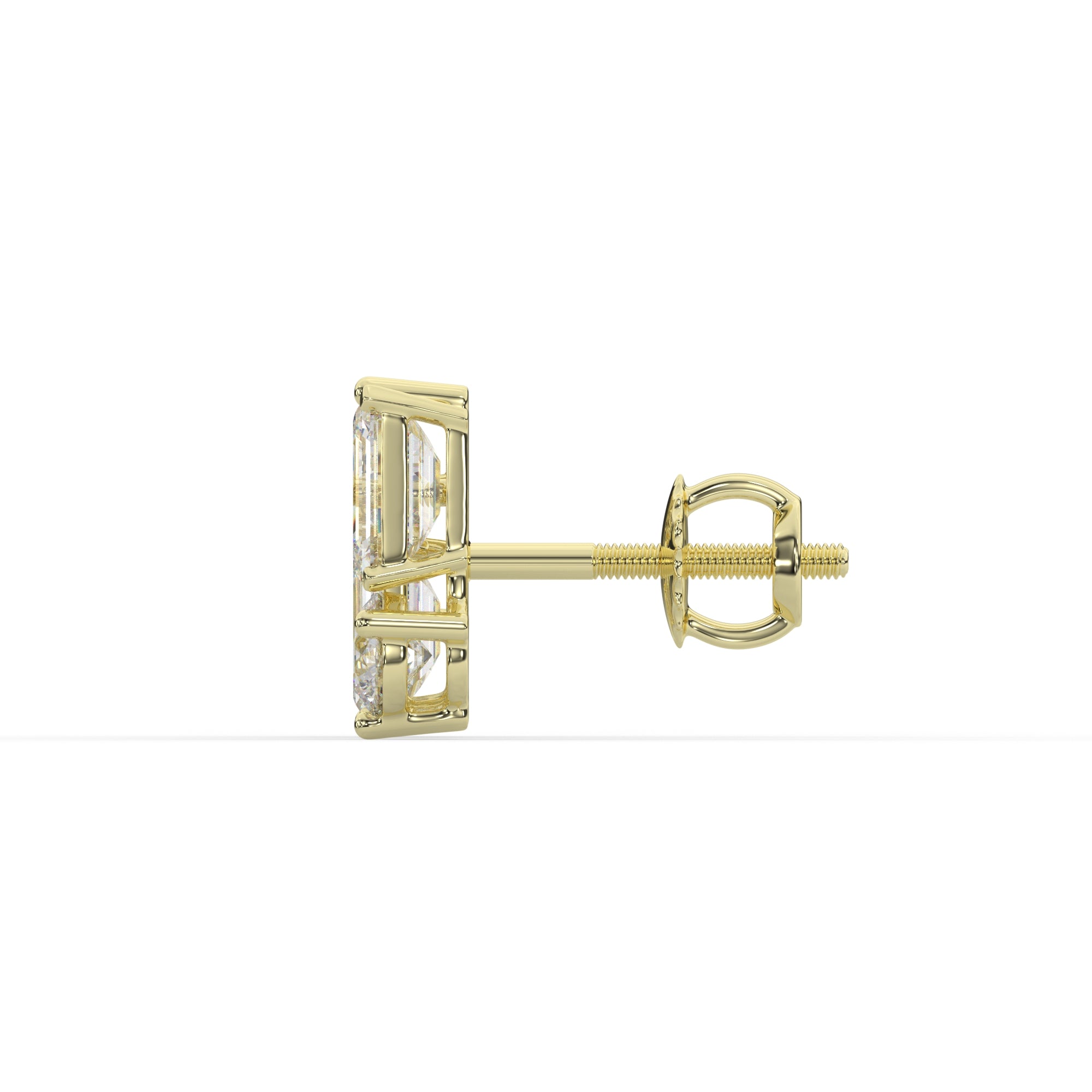 Modern Geometric Emerald & Round Diamond Earrings