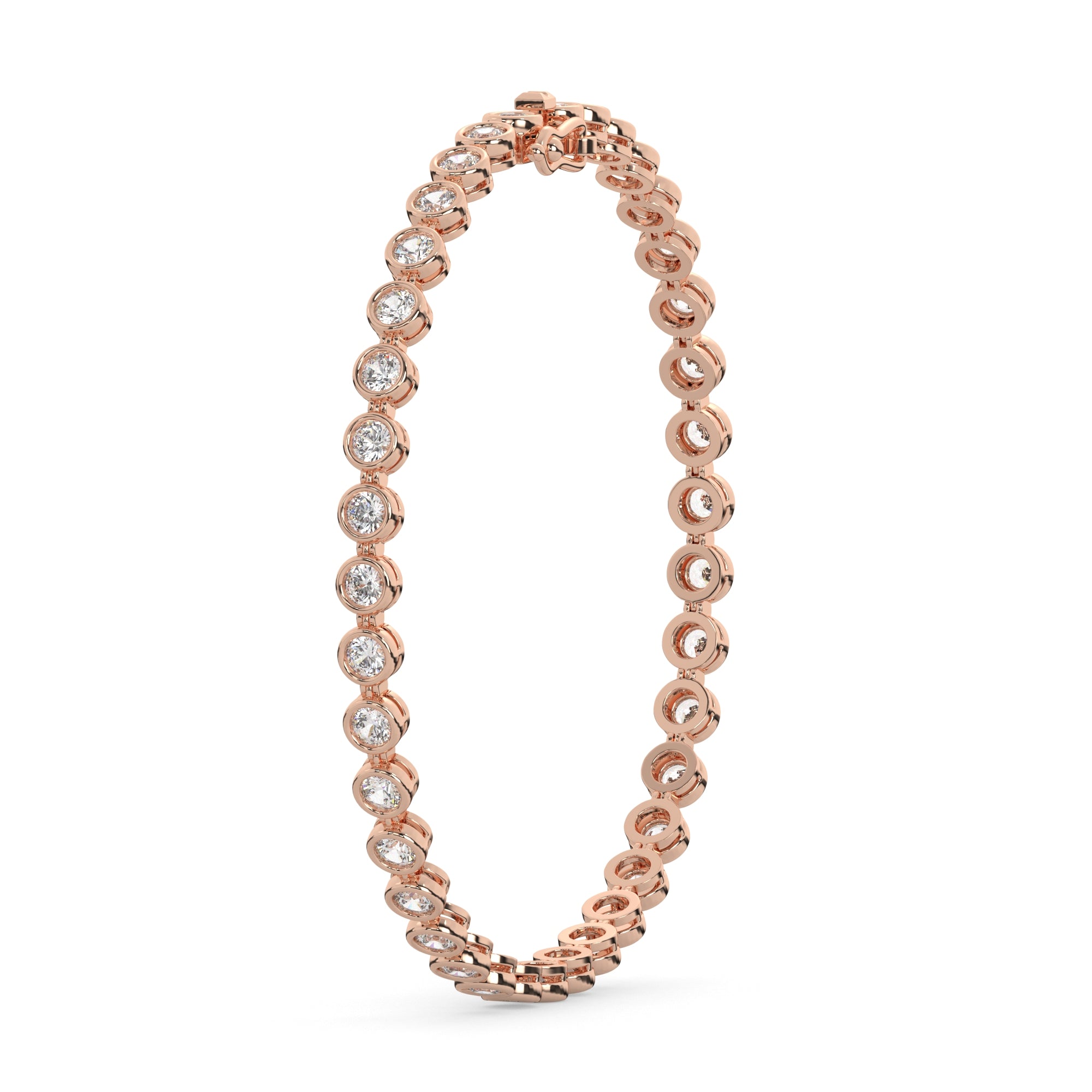 3.44 CTW Round Lab Diamond Classic Bezel Tennis Bracelet