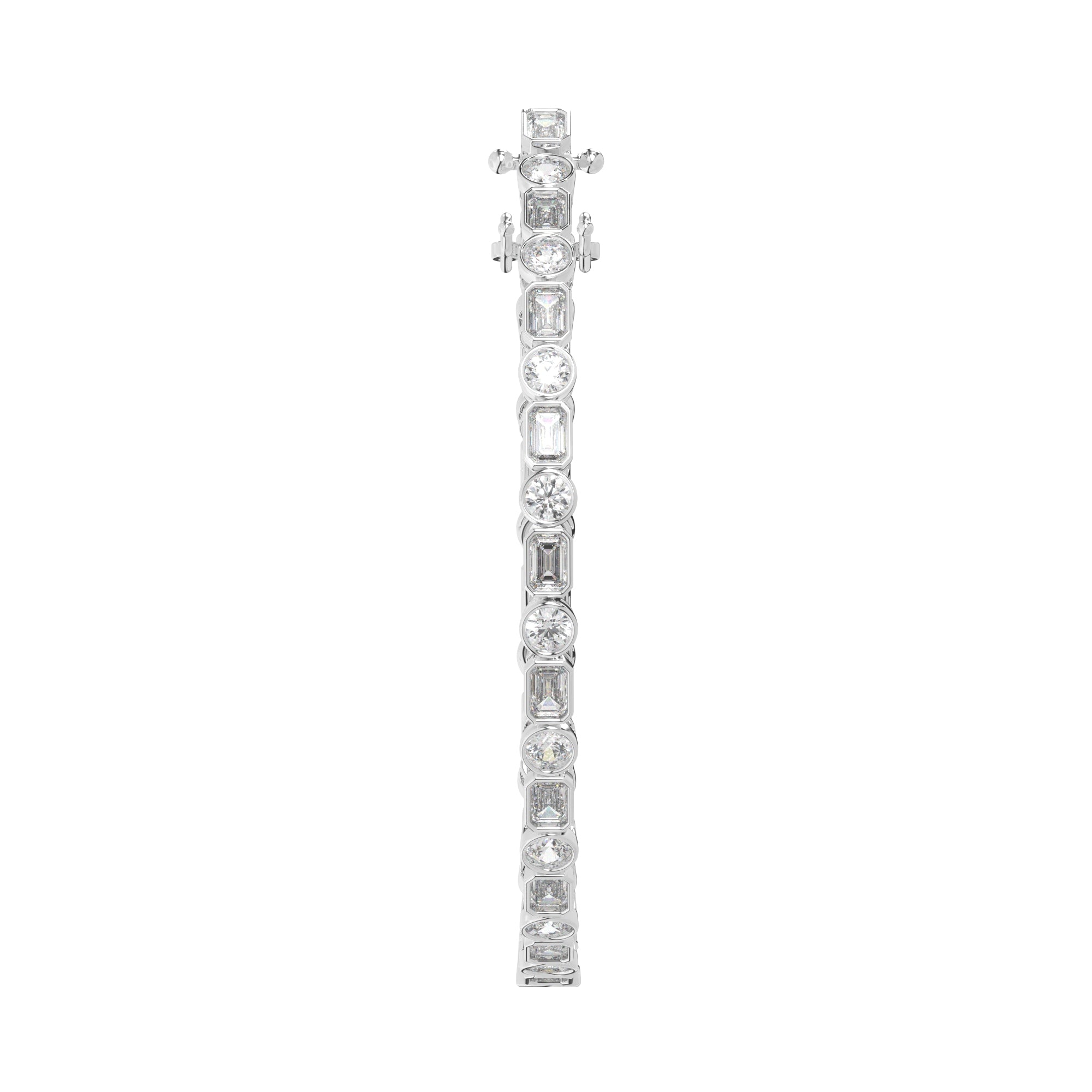 6.20 CTW Mixed-Cut Lab Grown Diamond Bezel Tennis Bracelet