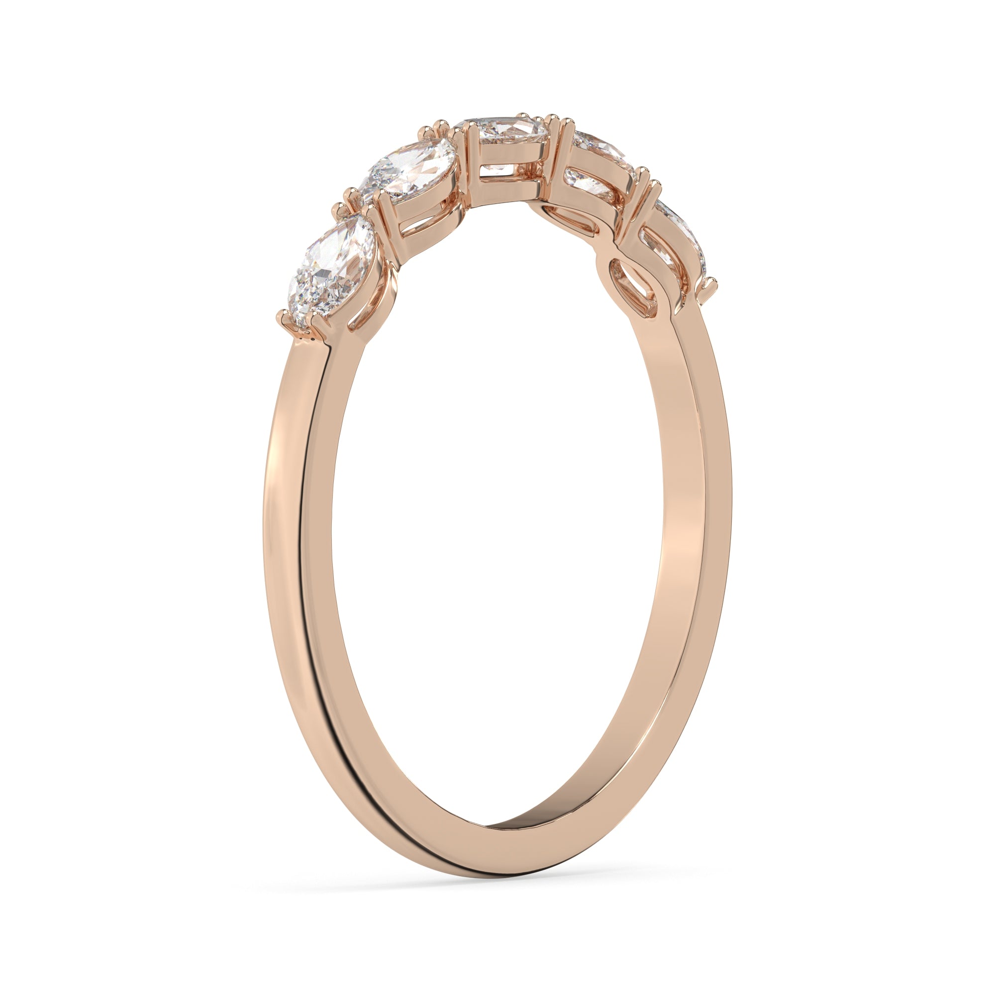 0.40 CTW Marquise Diamond Five Stone Eternity Ring