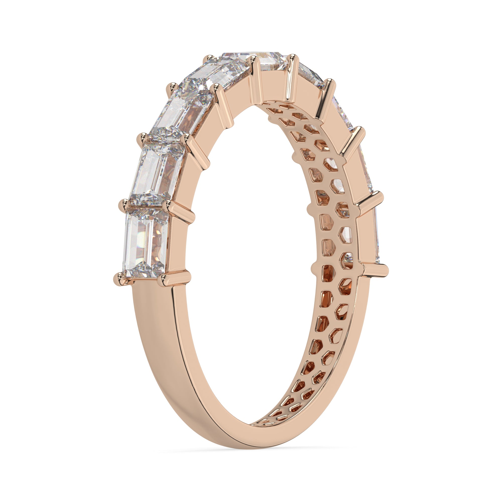 1.35 CTW Baguette Half Eternity Ring