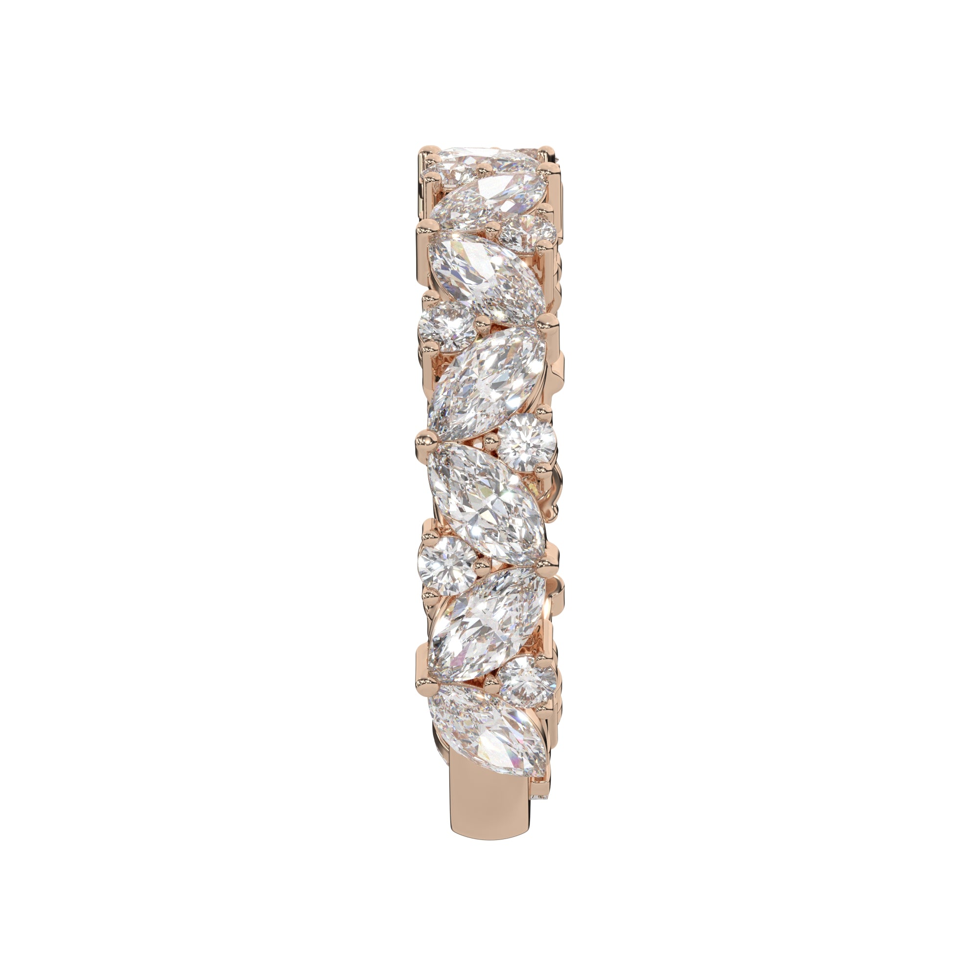 2.45 CTW Marquise & Round Diamond Floral Eternity Band