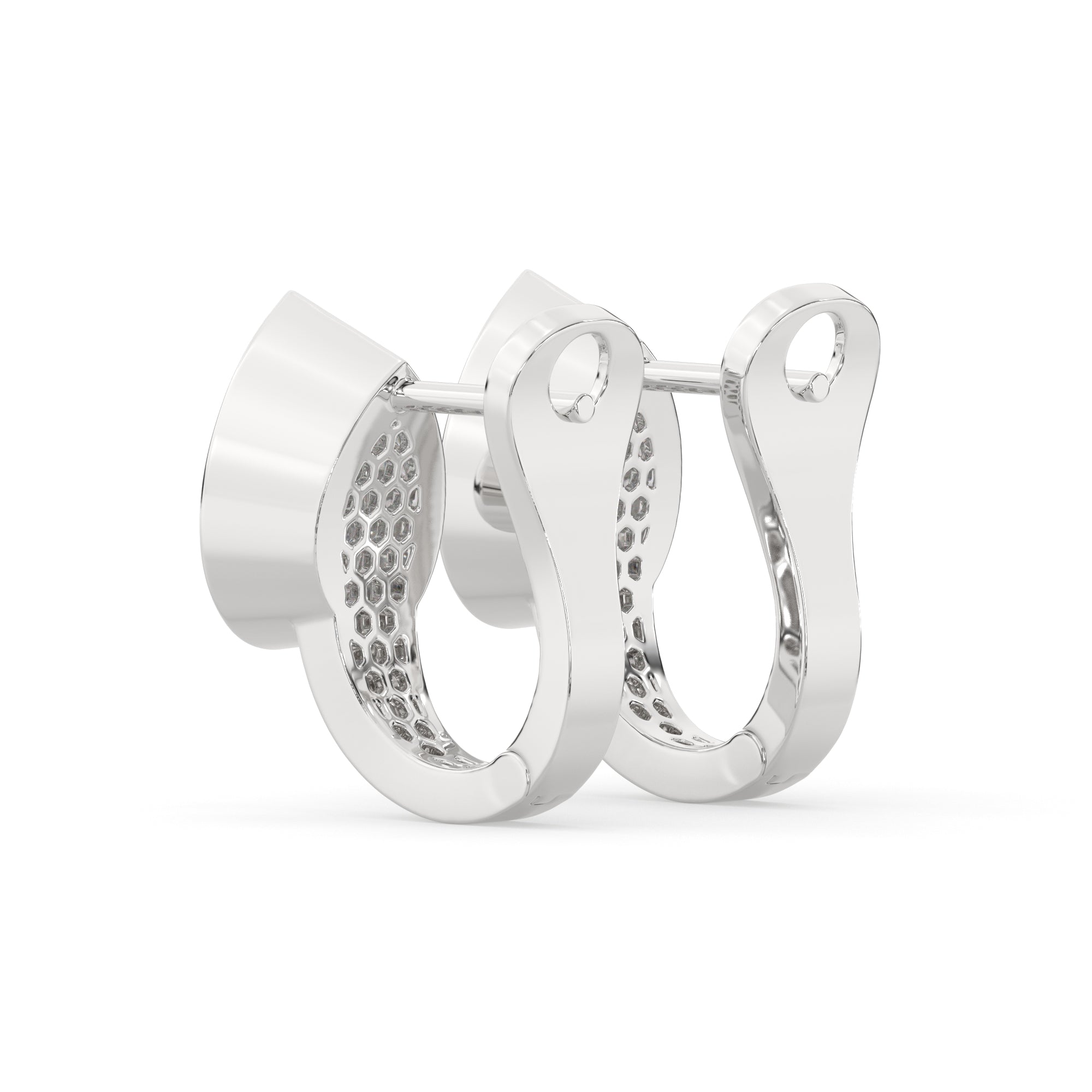 Pear Lab Grown Diamond Bezel Hoop Earring