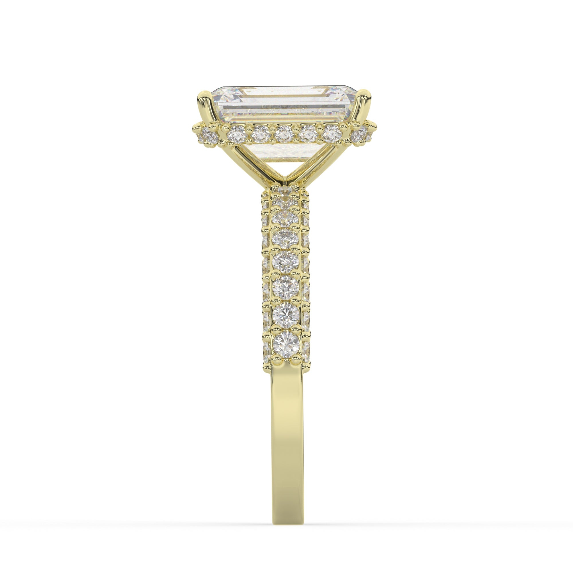 Luxury Emerald-Cut lab Grown Diamond Engagement Ring