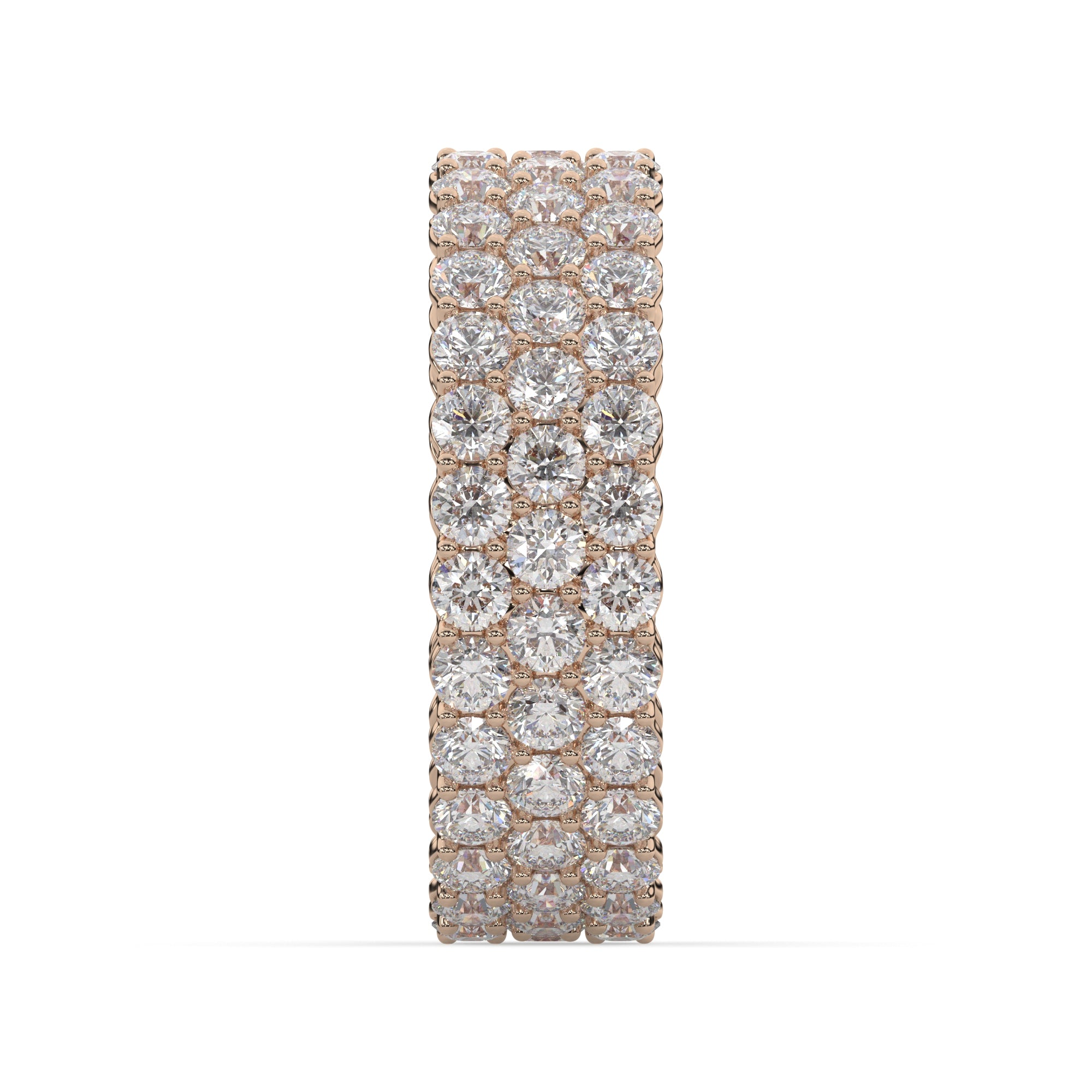 Triple Row Round Diamond Eternity Band