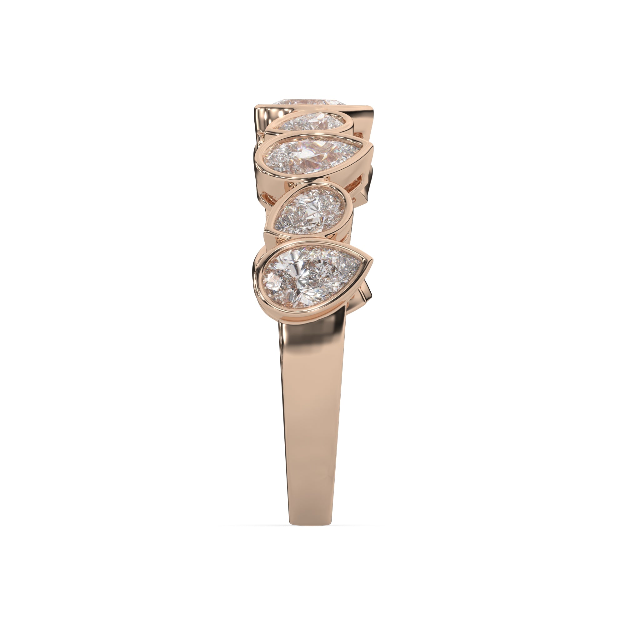 1.85 CTW Pear Diamond Bezel Eternity Ring