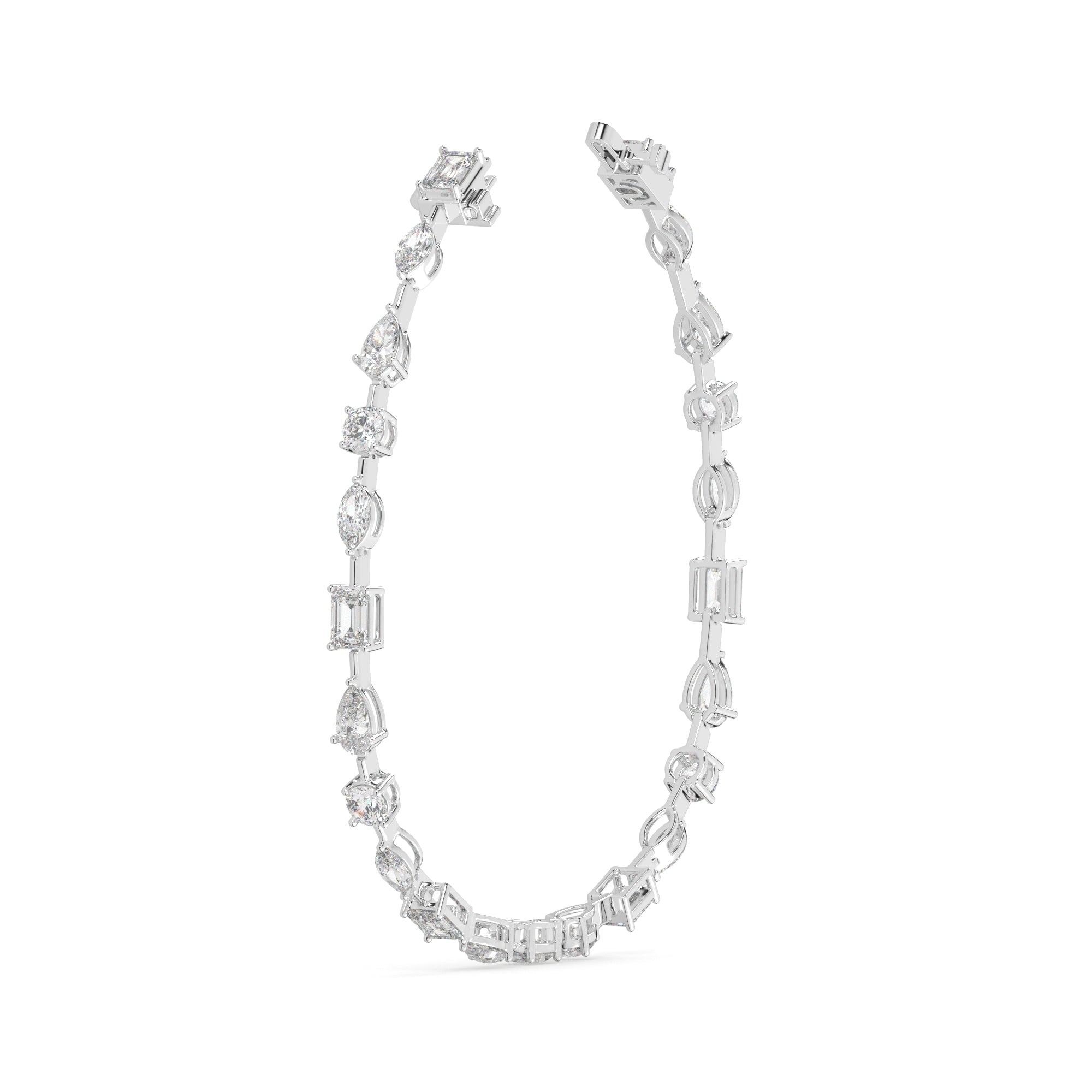 5.70 CTW Multishape Lab Grown Diamond Tennis Bracelet
