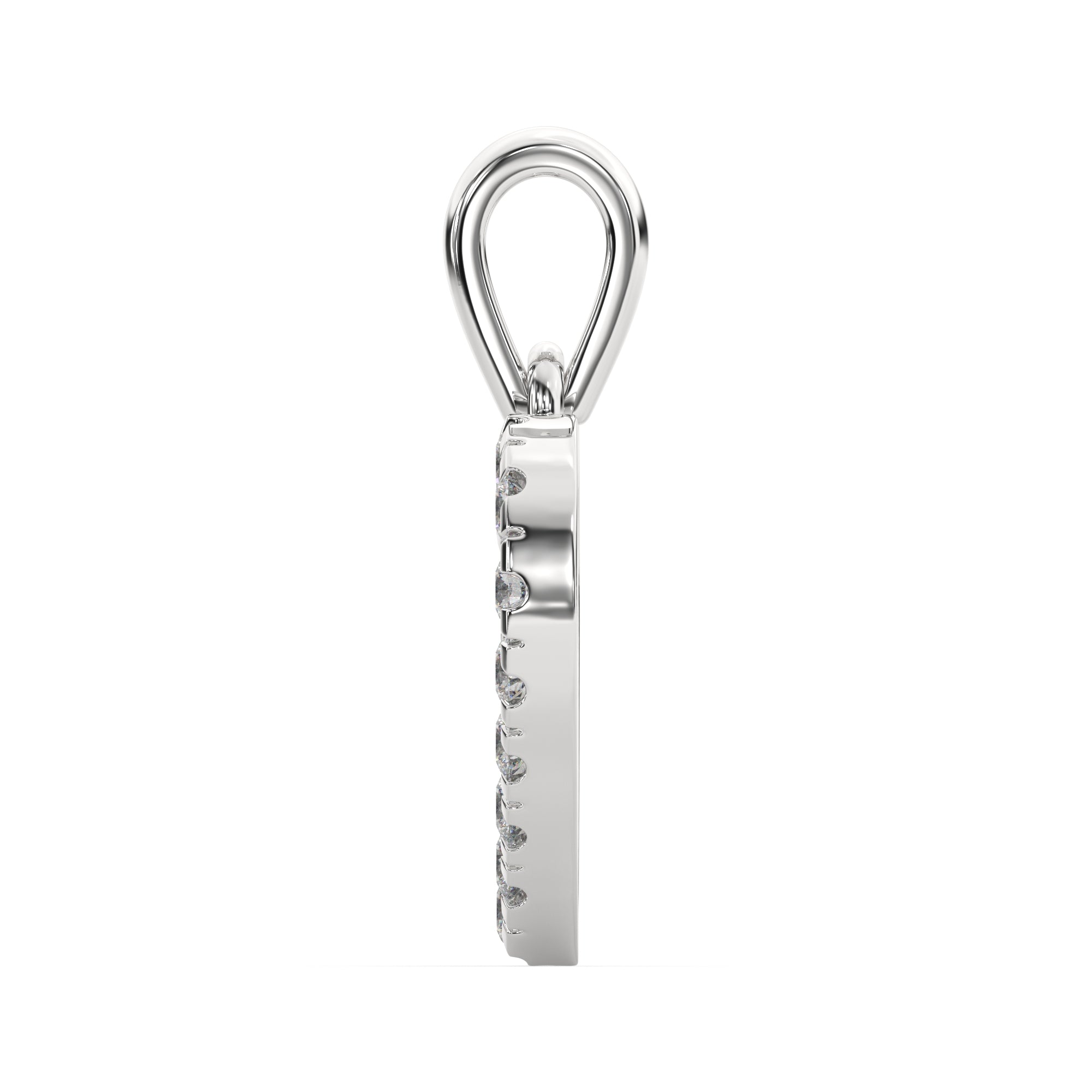 Classic Heart-Shaped Diamond Pendant Without Chain