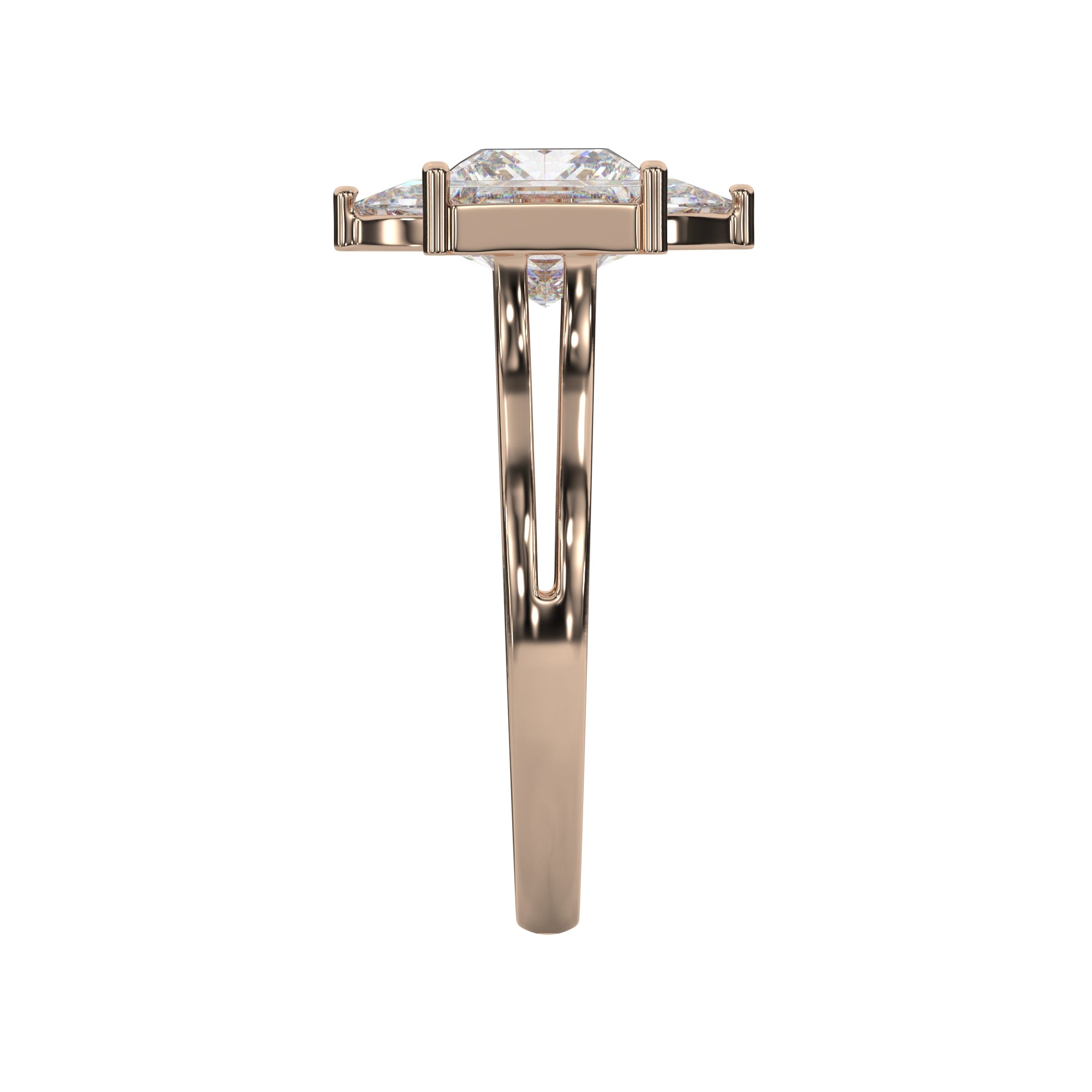 Two-Stone Marquise and Princess Cuts Lab Grown Diamond Engagement Ring