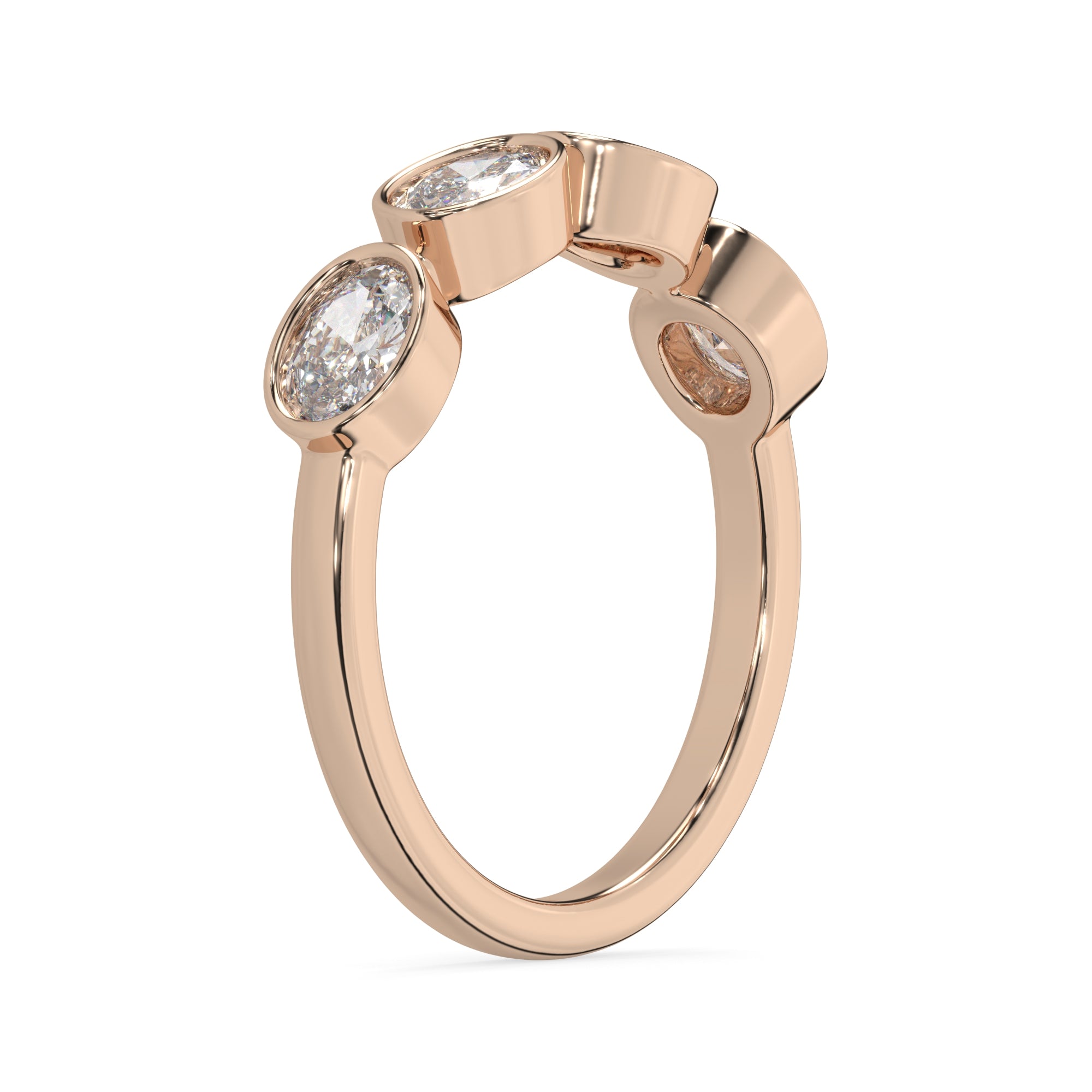 0.90 CTW Oval Bezel Half Eternity Ring