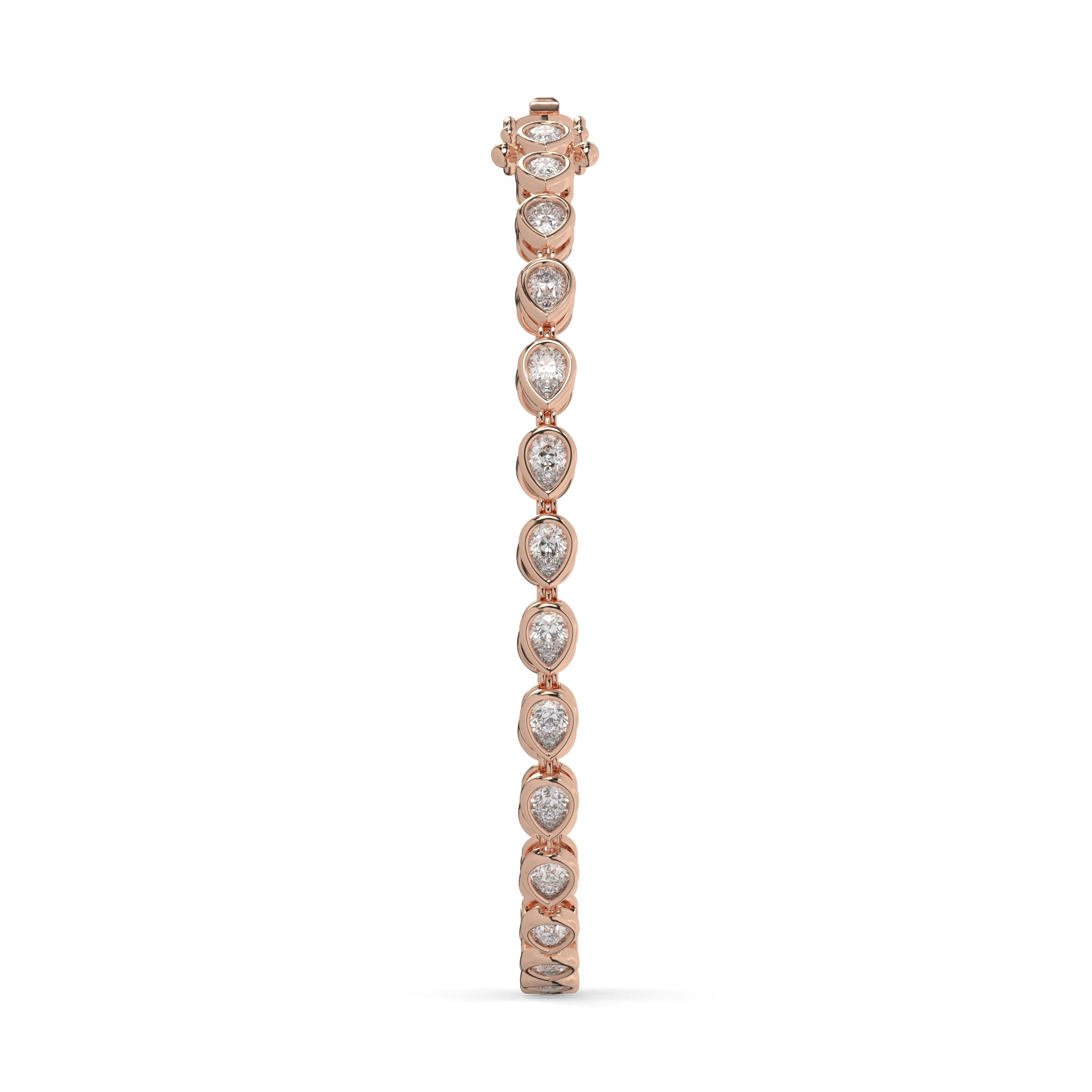 6.10 CTW Pear Lab Diamond Classic Bezel Tennis Bracelet
