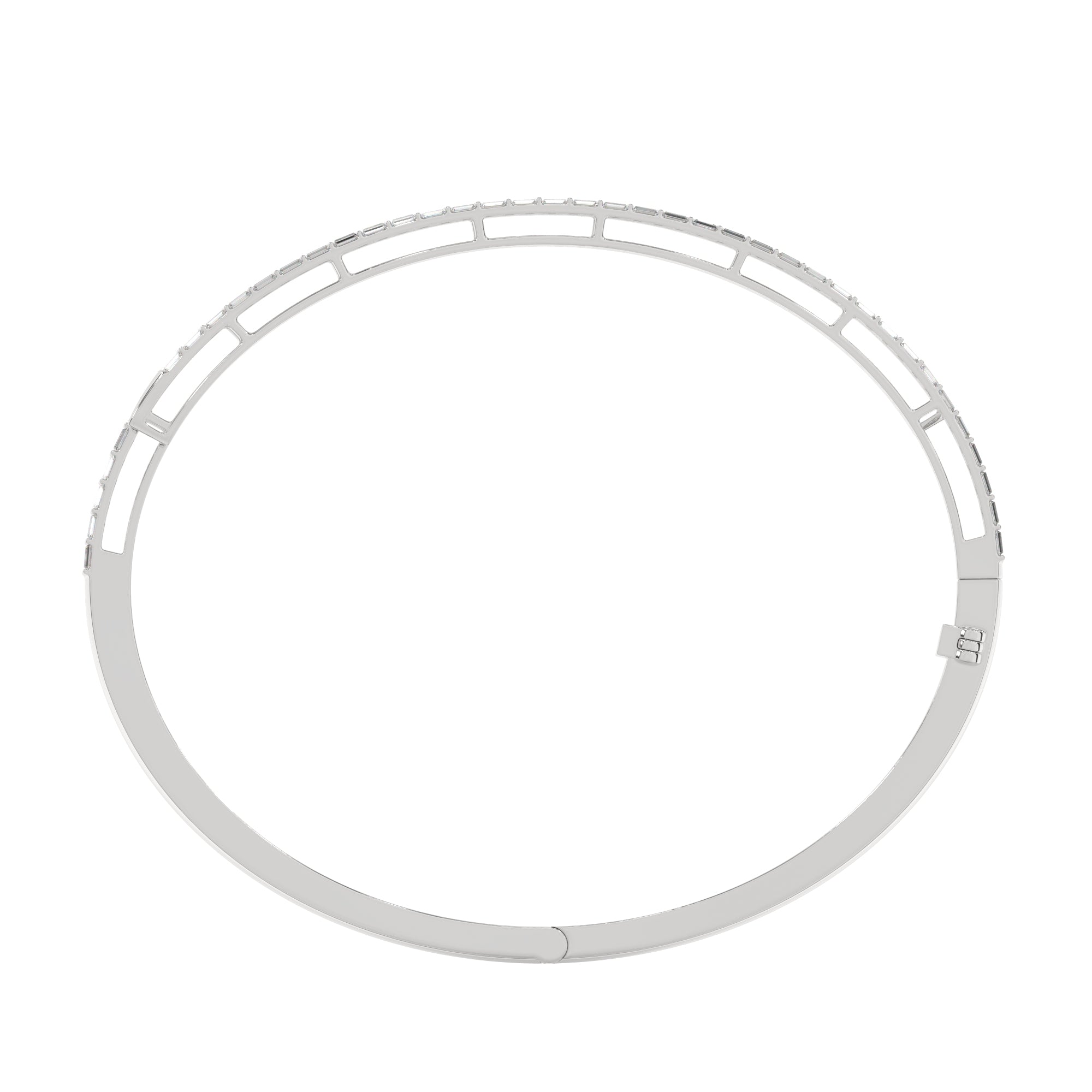 Double Row Baguette Diamond Bangle