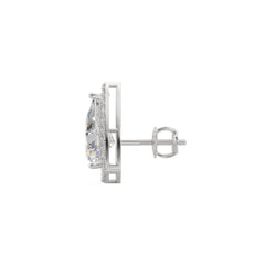 Trillion-Cut Diamond Halo Stud Earrings