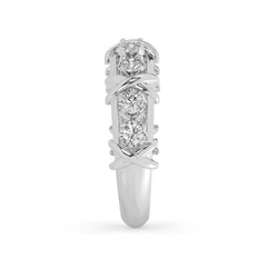 0.60 CTW Round Lab Diamond Criss Cross Anniversary Ring