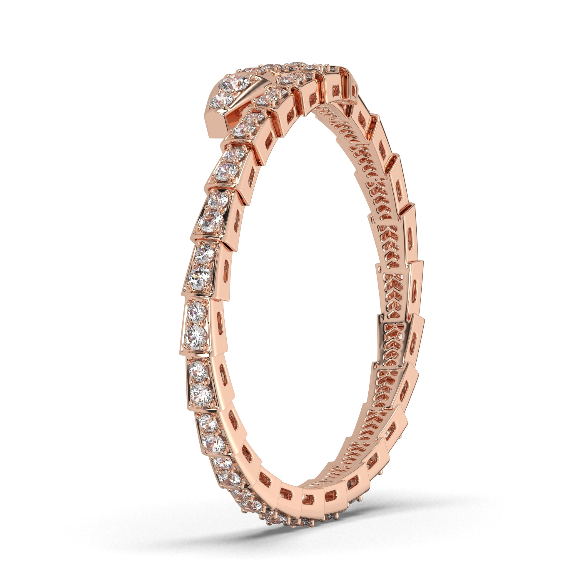 3.90 CTW Serpenti-Inspired Lab Grown Diamond Viper Wrap Bracelet