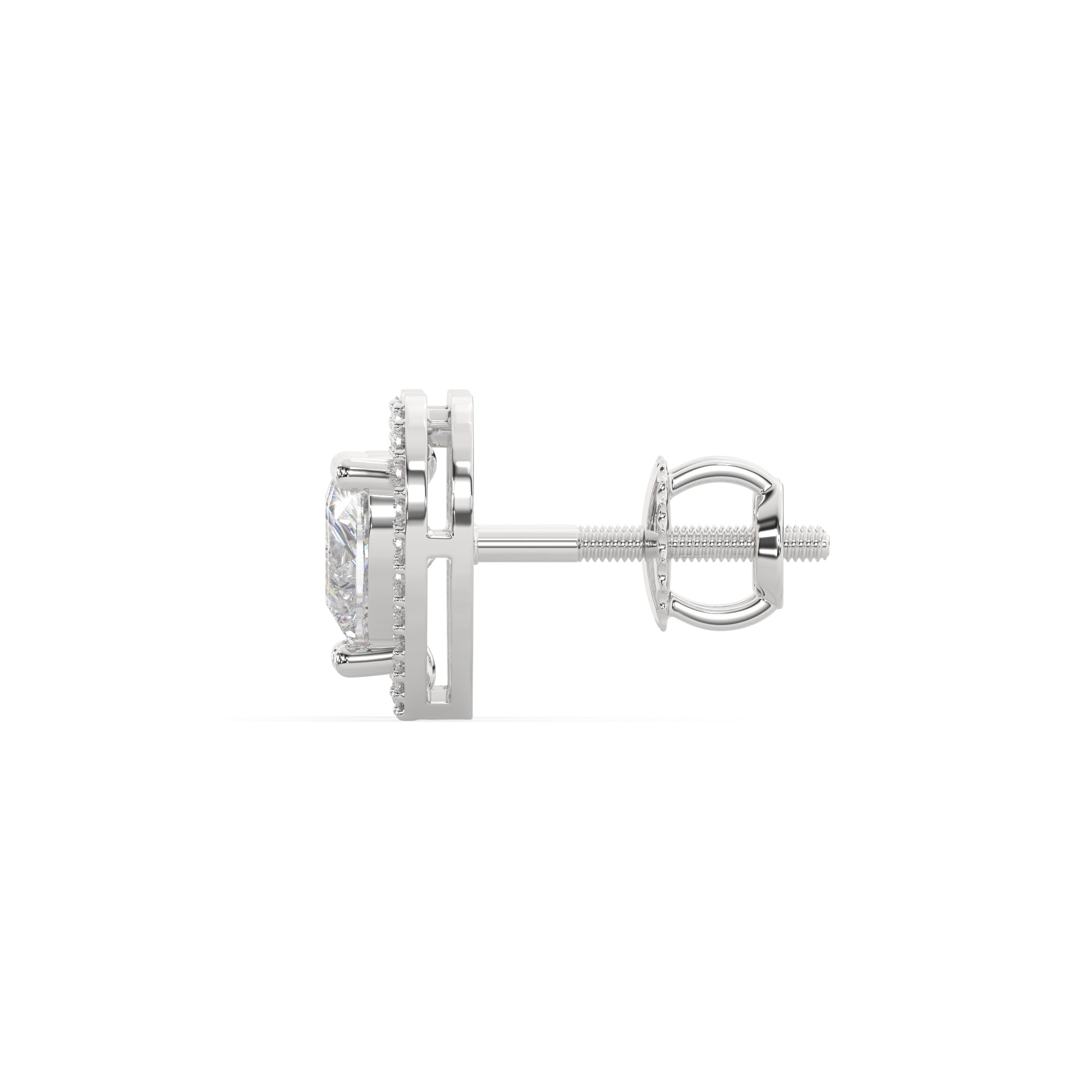 Heart-Cut Diamond Halo Stud Earrings