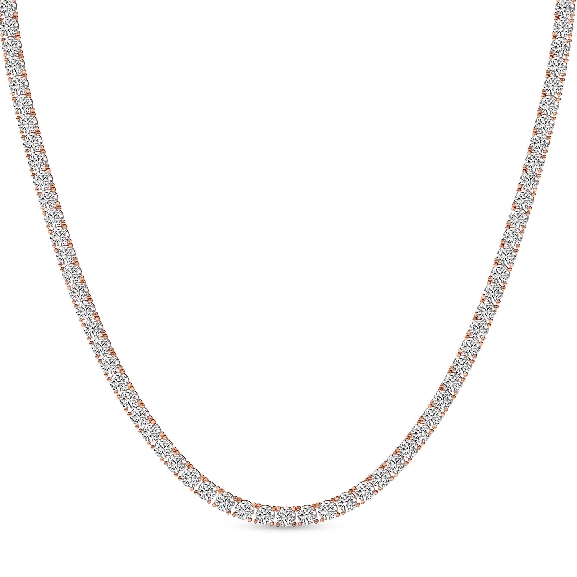 Round Lab Diamond Classic Tennis Necklace