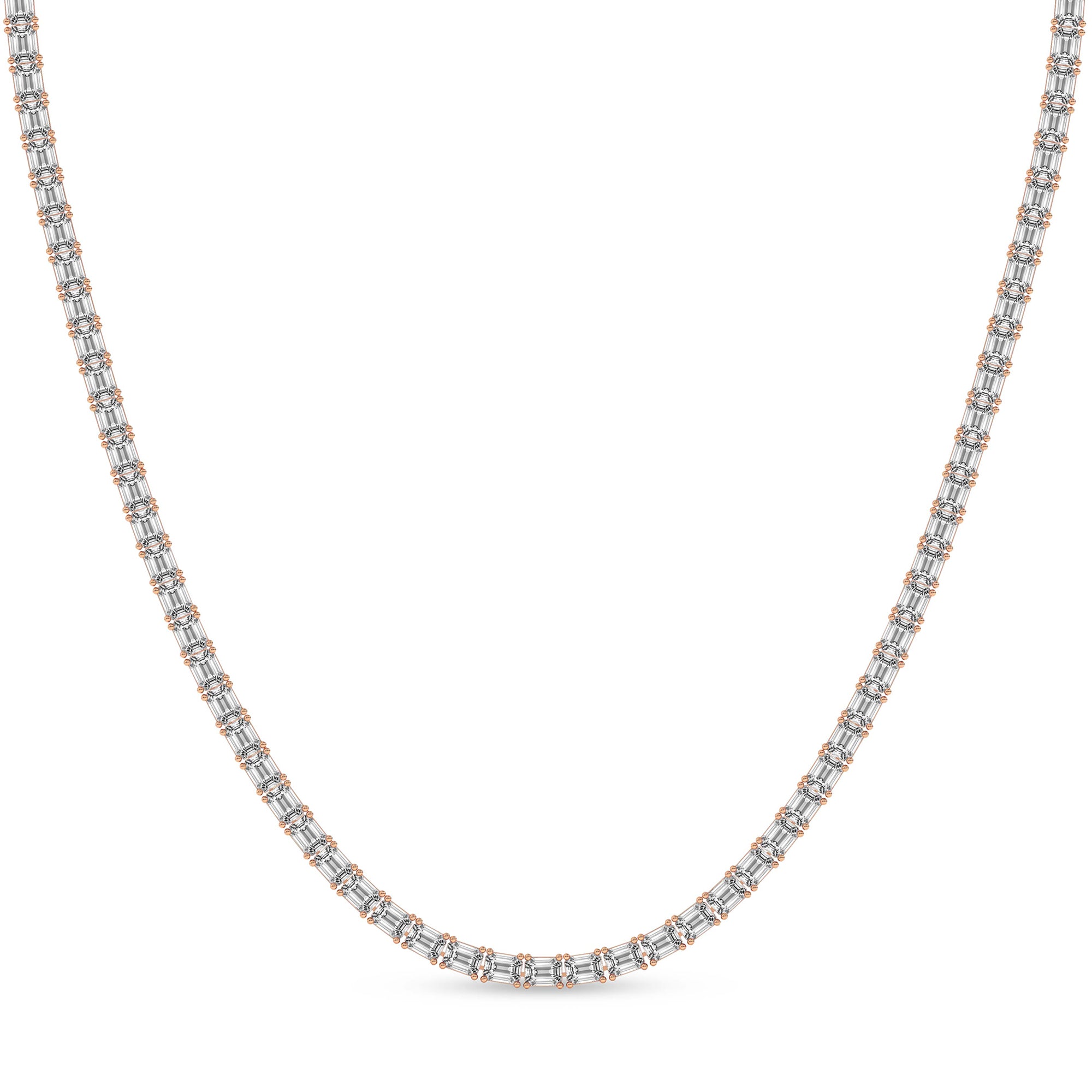 Emerald Lab Diamond Classic Tennis Necklace