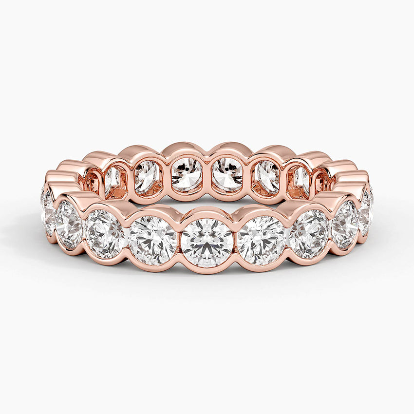 Round Lab Diamond Classic Semi Bezel Eternity Ring