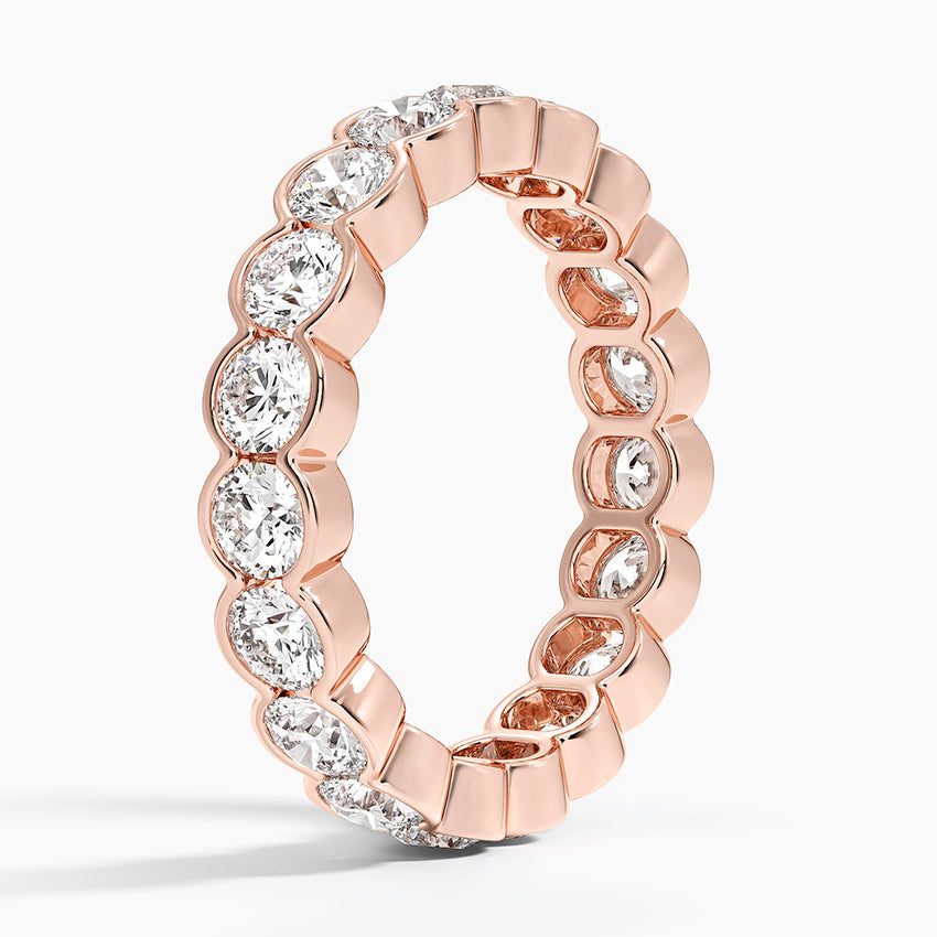 Round Lab Diamond Classic Semi Bezel Eternity Ring