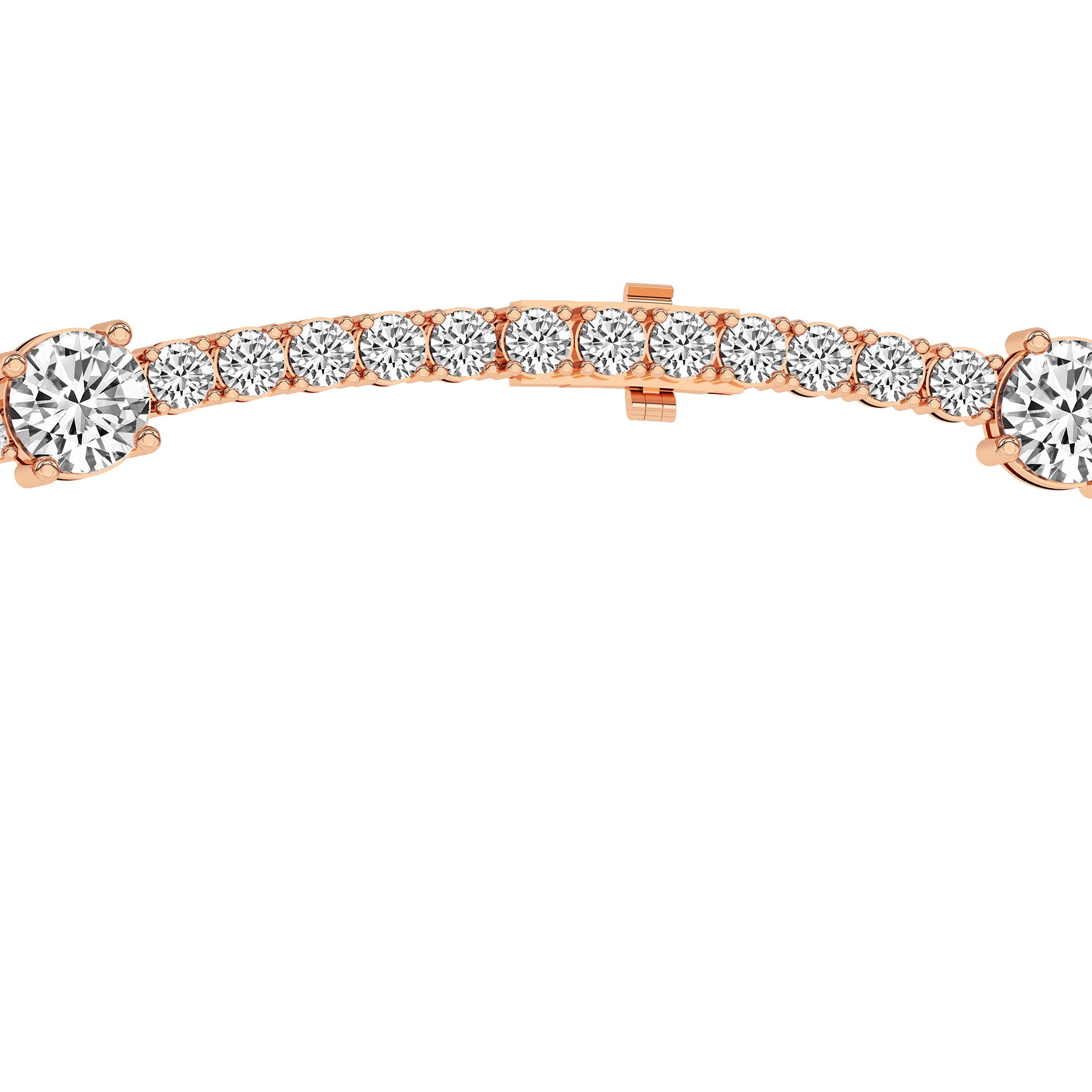 Round Lab Diamond Station Tennis Necklace