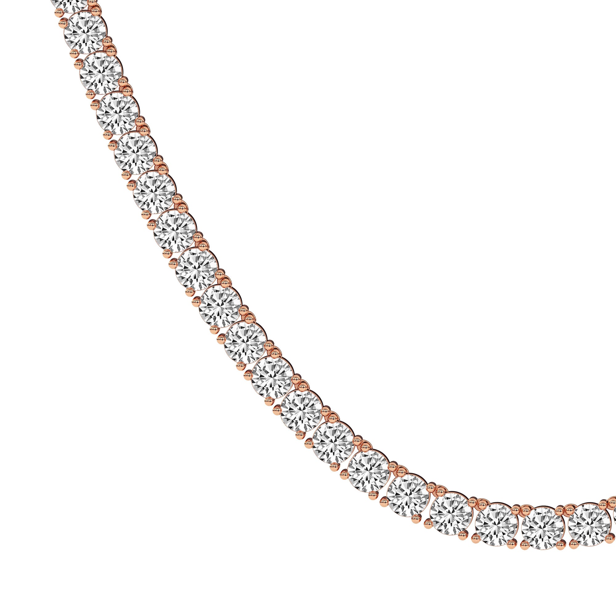 Round Lab Diamond Classic Tennis Necklace