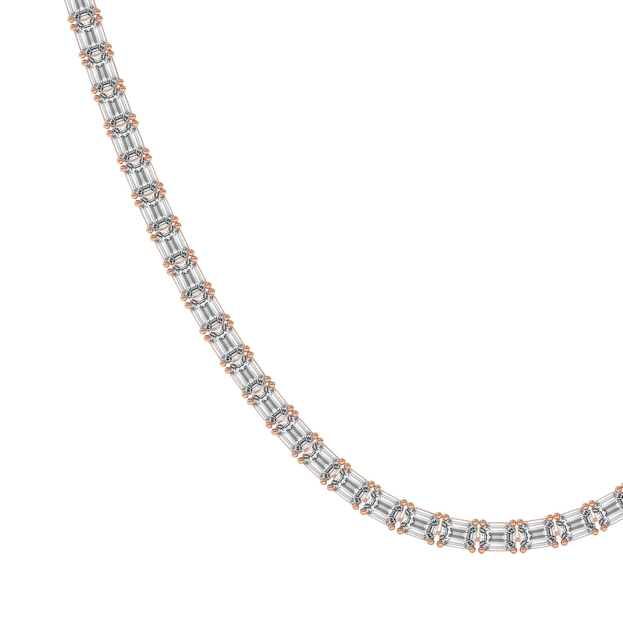Emerald Lab Diamond Classic Tennis Necklace
