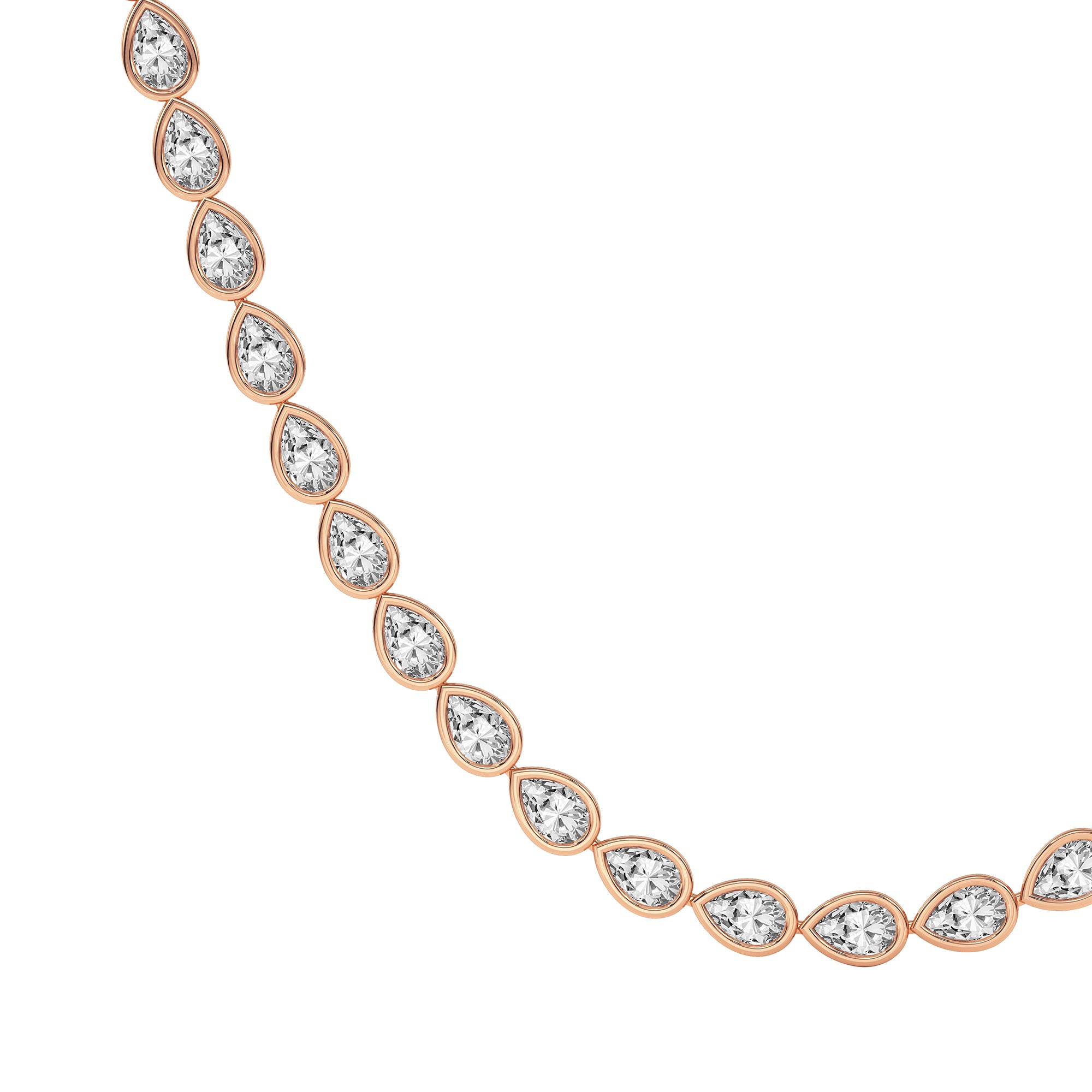 Pear Lab Diamond Classic Bezel Tennis Necklace