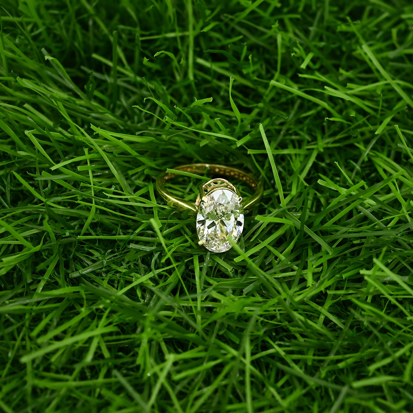 Oval Lab Diamond Solitaire Engagement Ring