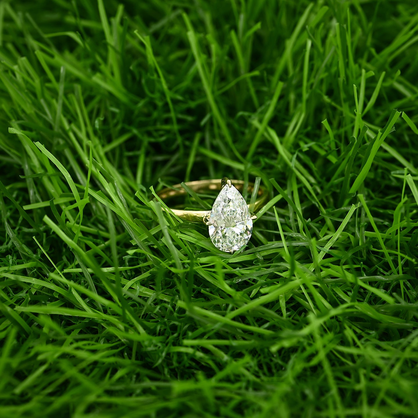 Pear Lab Diamond Solitaire Engagement Ring