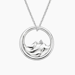 0.10 CTW Round Lab Diamond Mountain Range Pendant